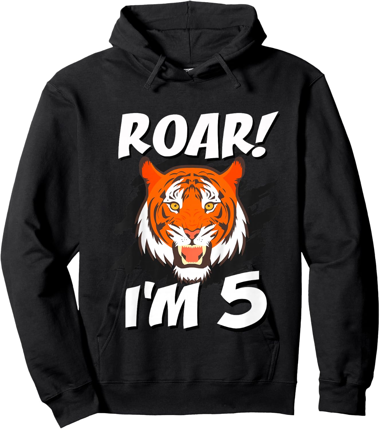 5 Year Old Tiger Birthday Party Tigers Roar Safari 5th Gift Hoodie - Hoodie | Black