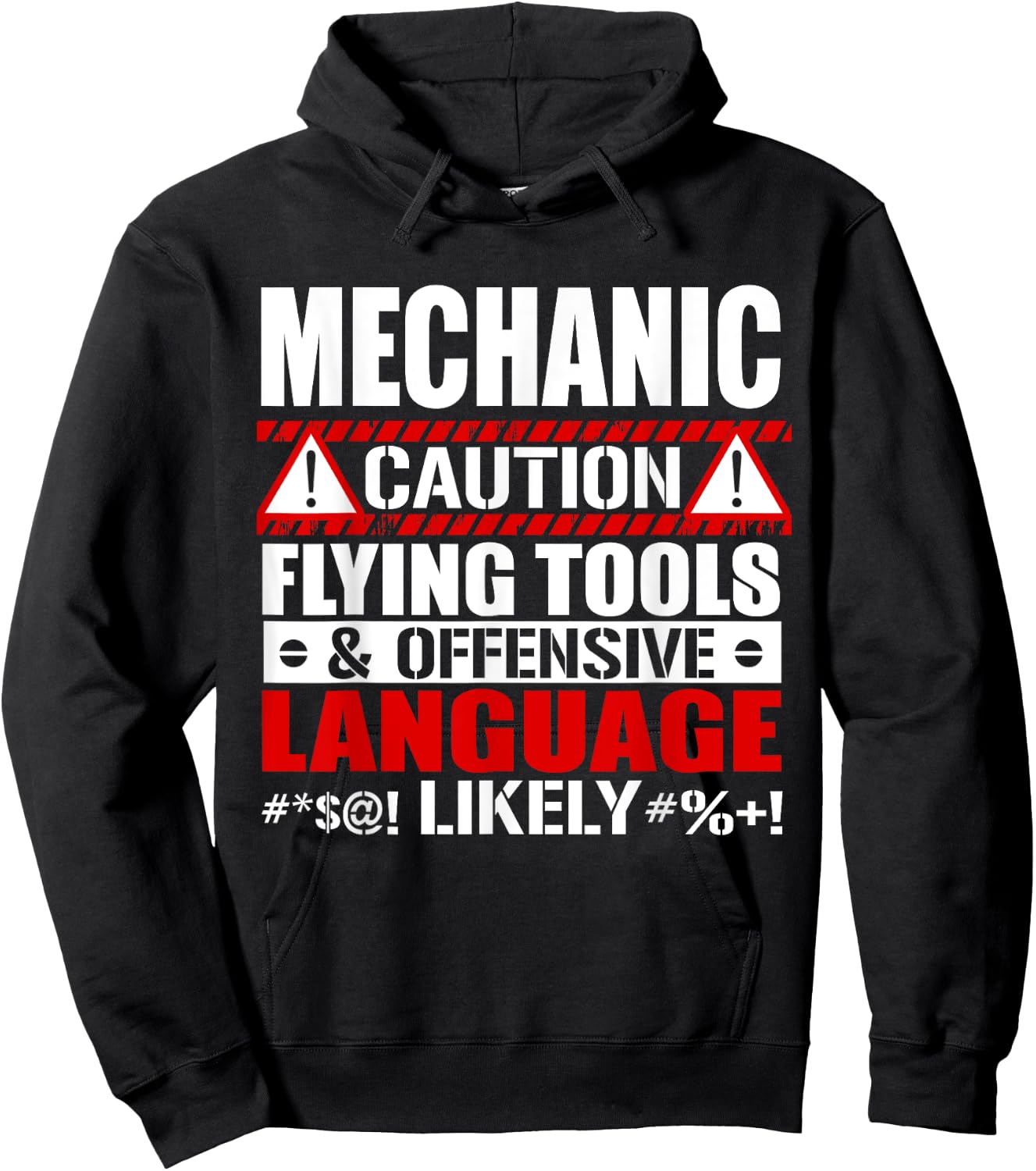 Caution Flying Tools Offensive Language mechanic t shirt Hoodie - Hoodie | Black