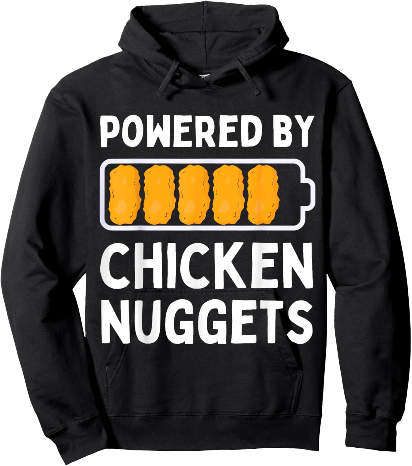 Powered by Chicken Nuggets Lover Funny Chicken Tenders Hoodie - Hoodie | Black