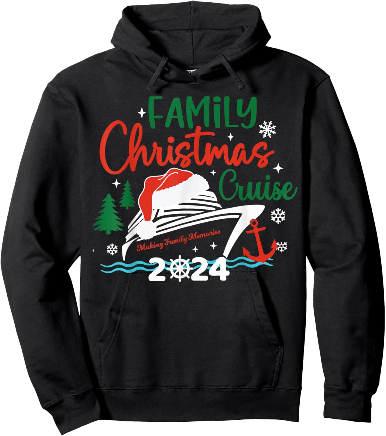 Family Christmas Cruise 2024 Merry Cruisemas Xmas Matching Hoodie - Hoodie | Black