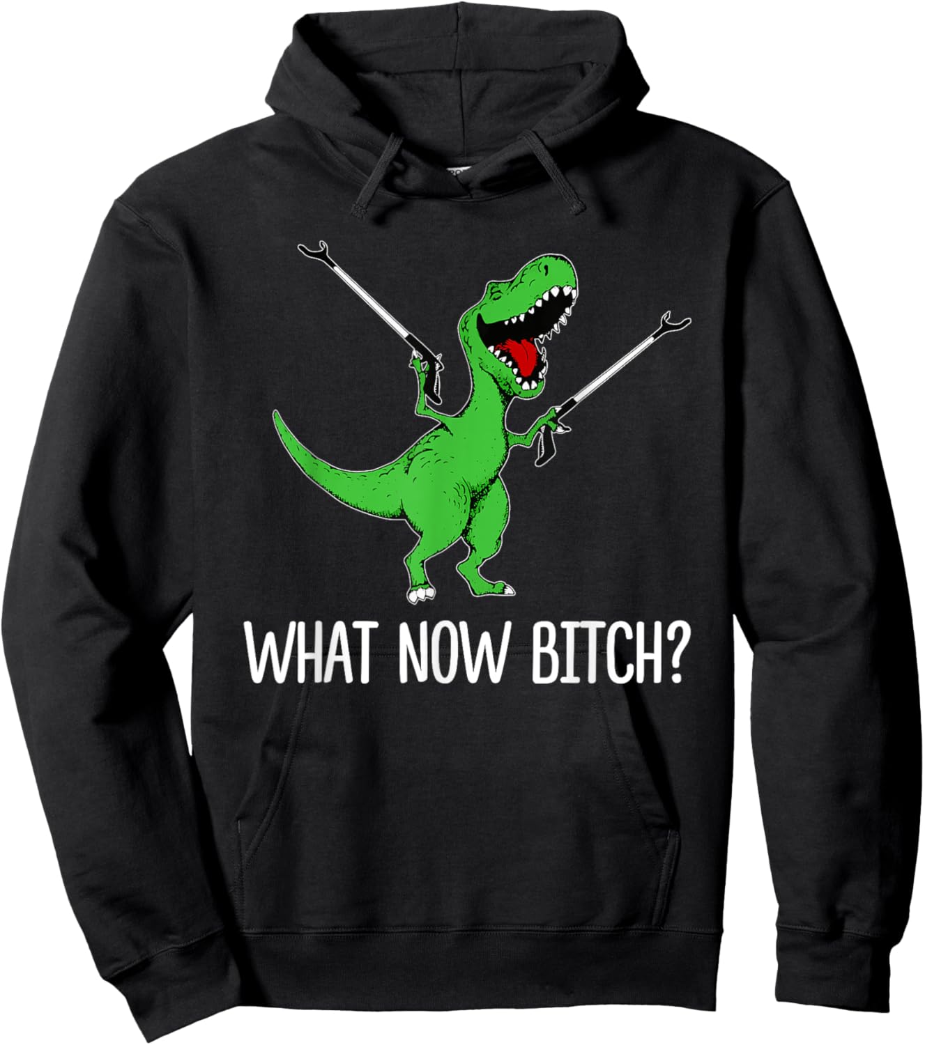What Now Bitch Funny Dinorsaur Meme Hoodie - Hoodie | Black