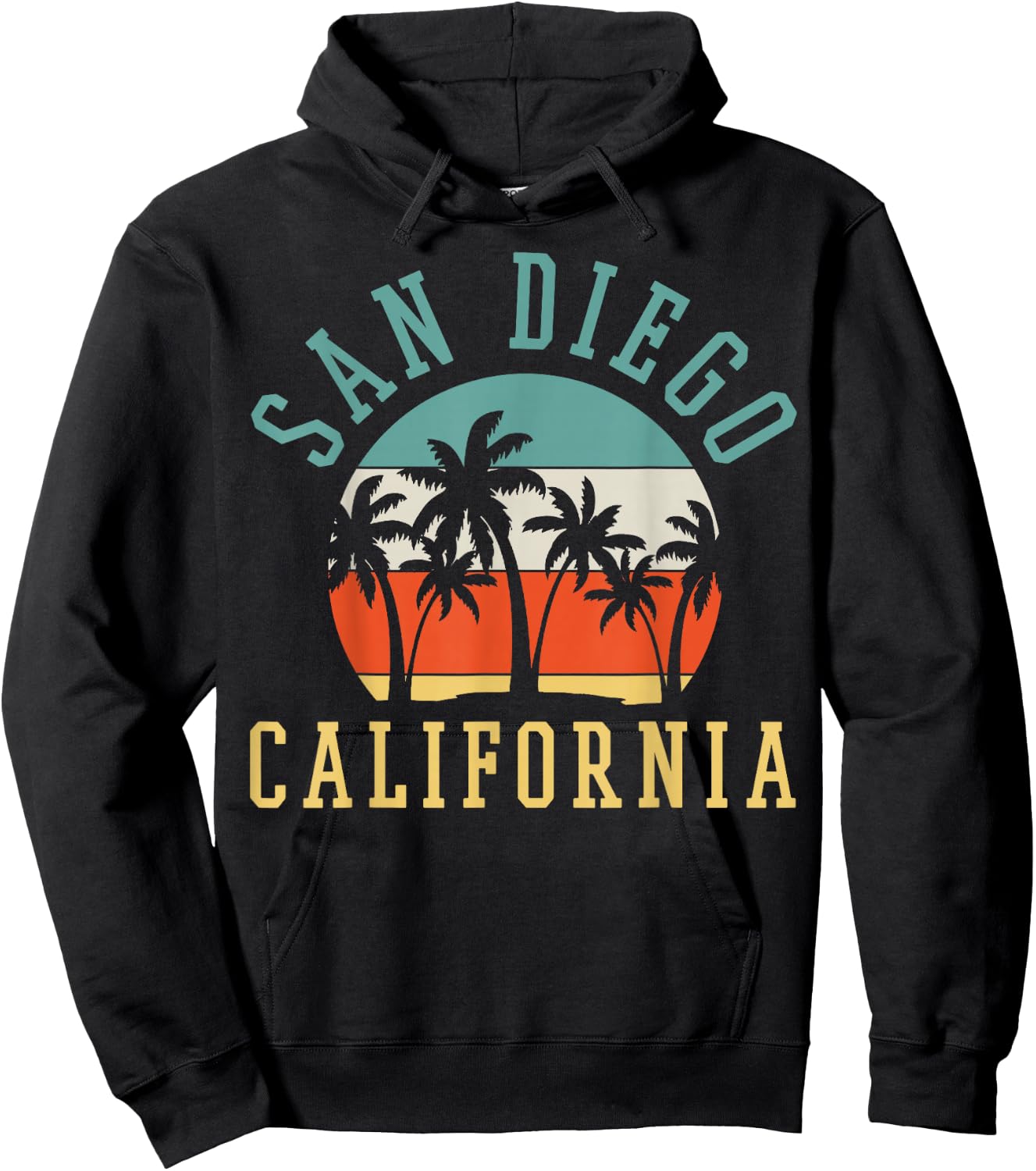 San Diego California Summer Vacation Retro Hoodie - Hoodie | Black