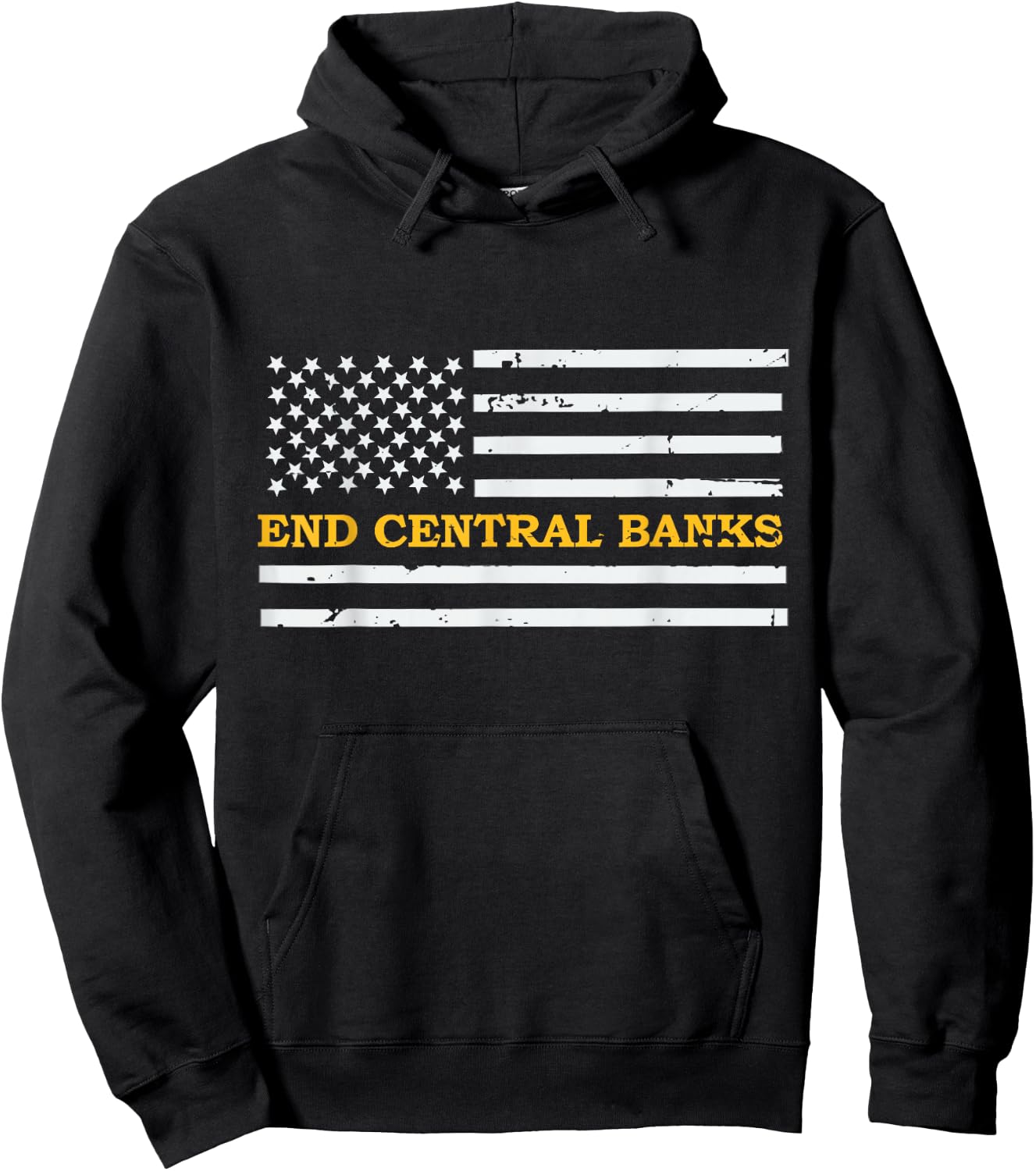 End Central Banks End The Fed American Flag Men Hoodie - Hoodie | Black