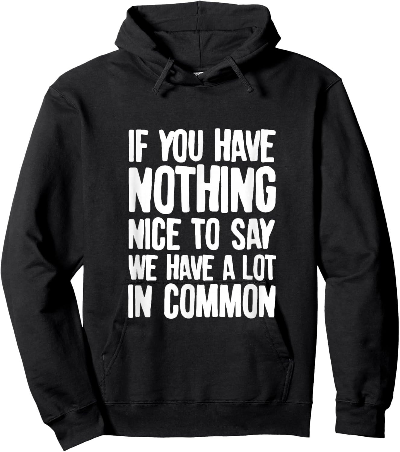 You Have Nothing Nice To Say We Have A Lot In Common Saying Hoodie - Hoodie | Black