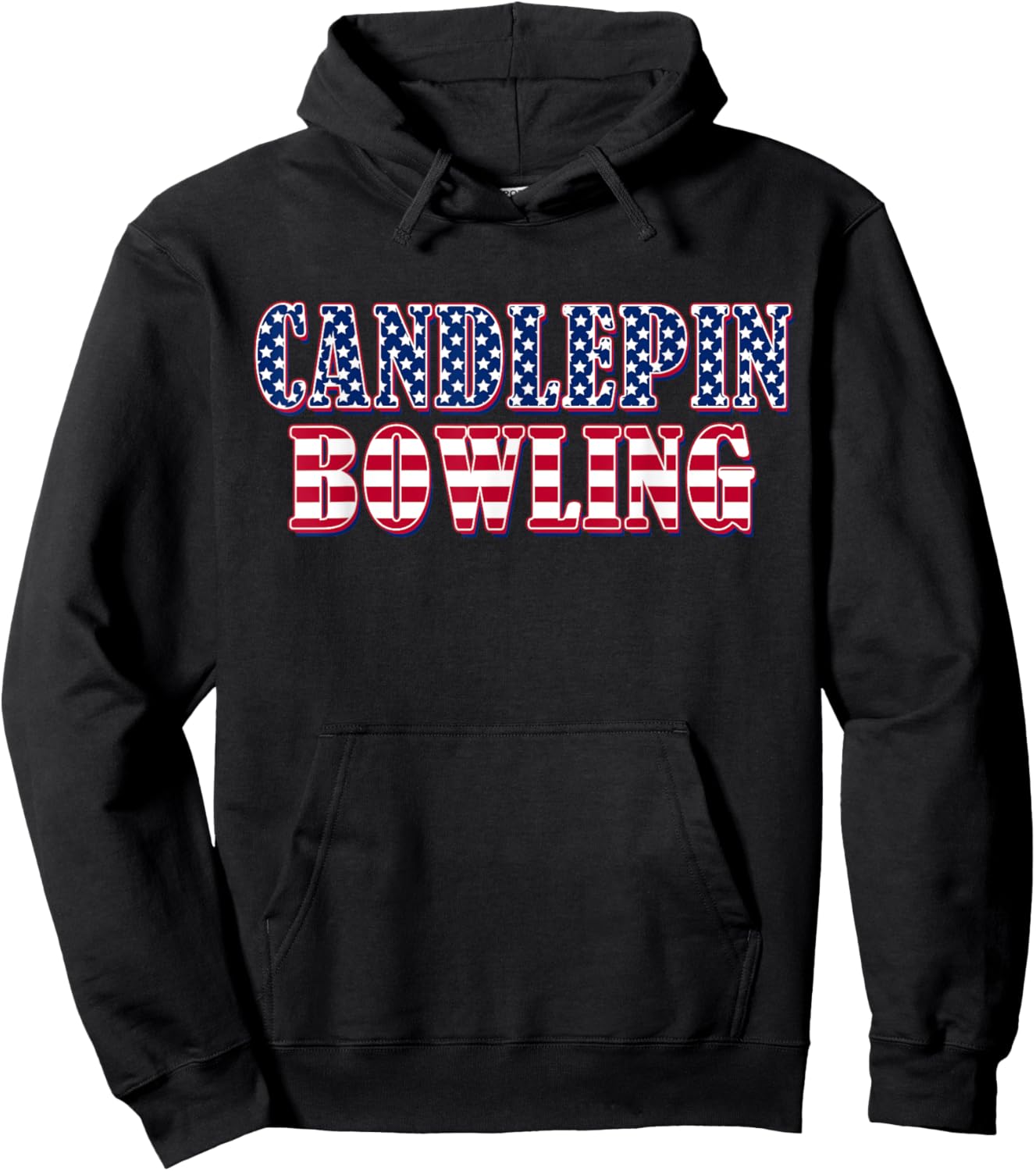 Candlepin Bowling American Flag - Candlepin Bowling Hoodie - Hoodie | Black