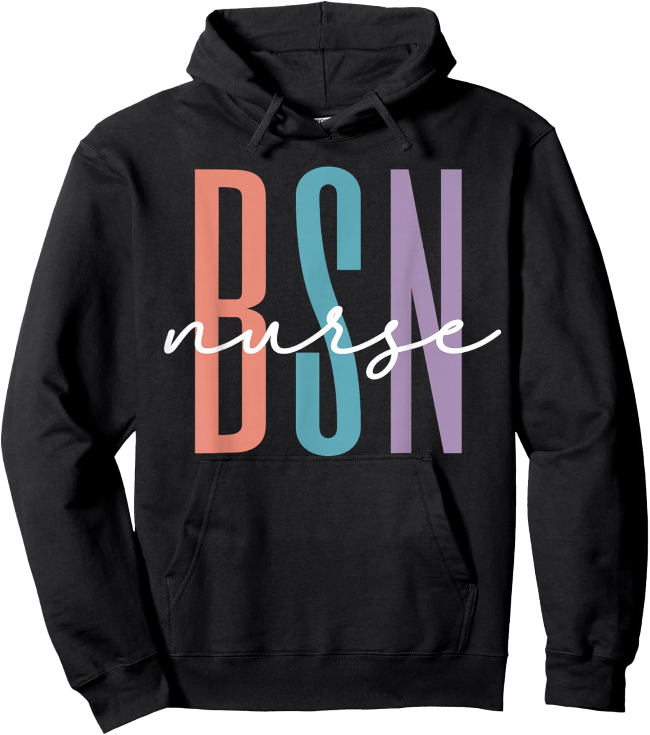 Cute BSN Graduate Registered Nurse Graduation BSN RN Rainbow Hoodie - Hoodie | Black
