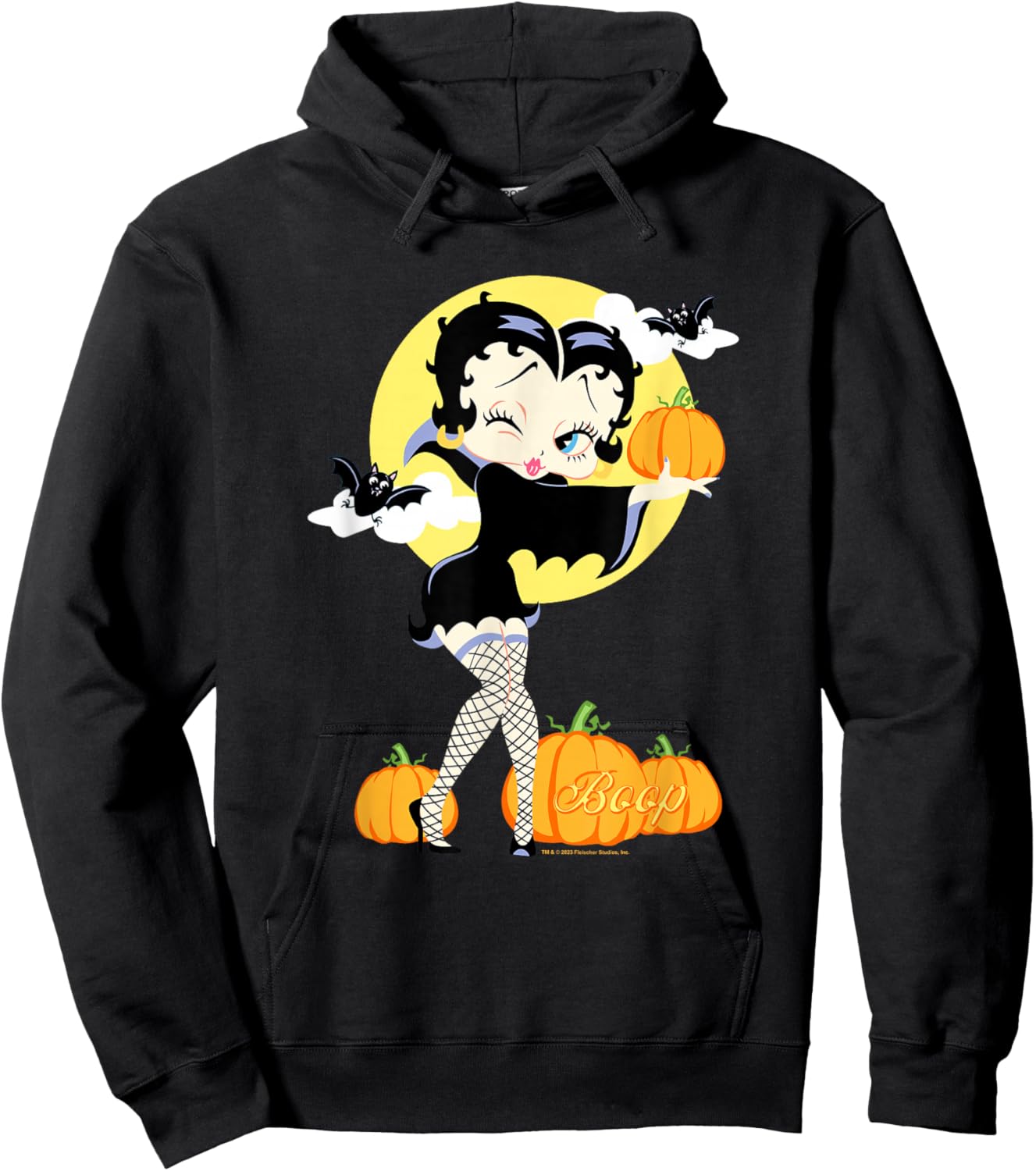 Betty Boop Halloween Sexy Miss Dracula Pumpkin Night Poster Hoodie - Hoodie | Black