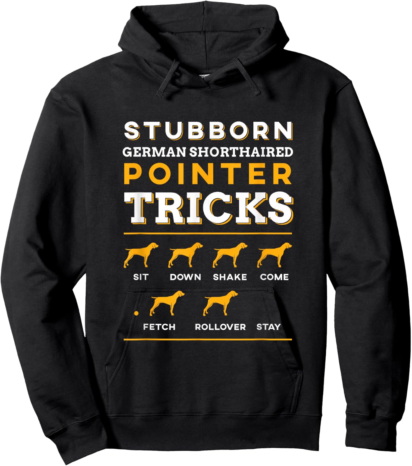 German Shorthair Pointer Funny | Dog Silhouette | Small Hoodie - Hoodie | Black
