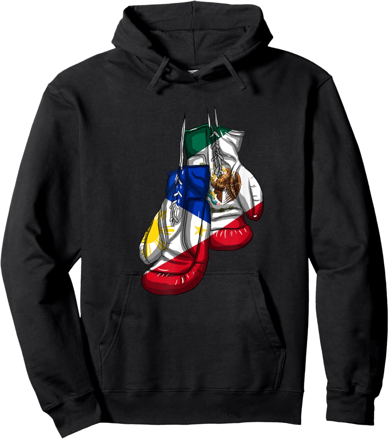 Philippines Mexico Filipino Mexipino Flag Day Mexican Boxing Hoodie - Hoodie | Black