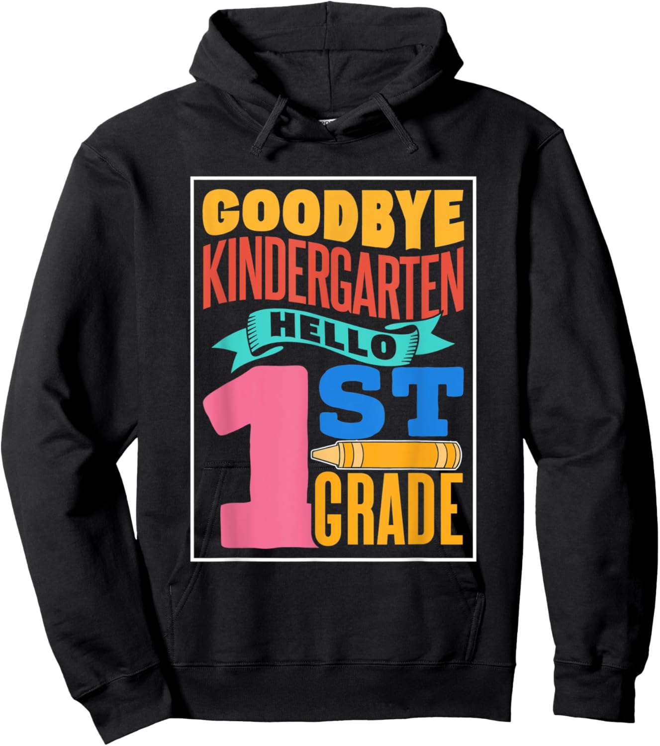 Auf Wiedersehen Kindergarten Hallo 1 Klasse Erste Klasse Hoodie - Hoodie | Black