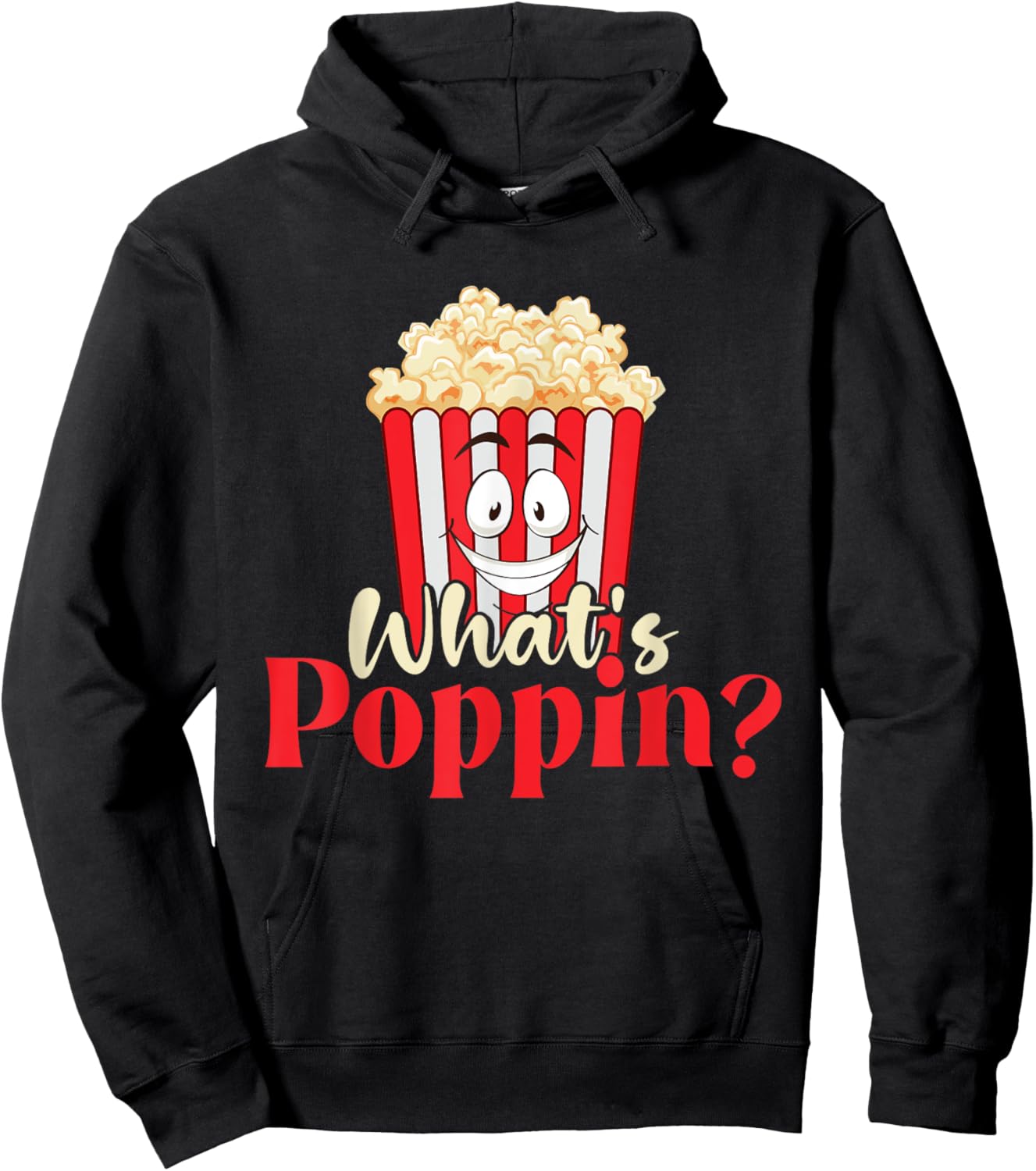 What's Poppin - Popcorn Lover Caramel Corn Hoodie - Hoodie | Black