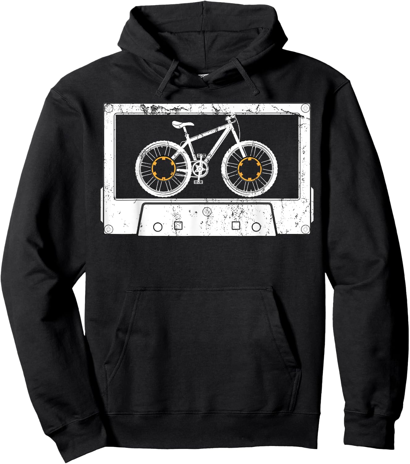 Cycling Sport Cyclist Gift Retro Cassette Biking Bicycle Hoodie - Hoodie | Black