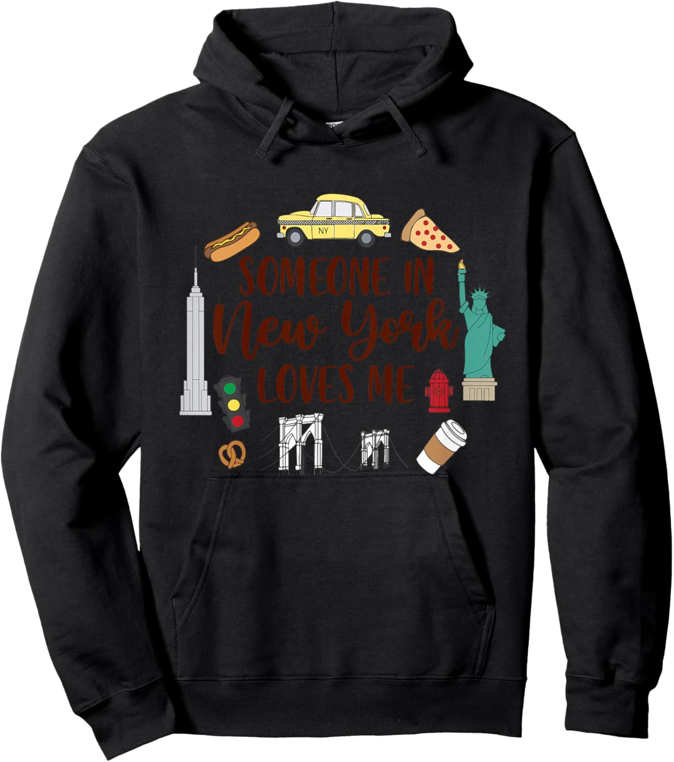 Kids New York Baby New York Travel Someone In New York Loves Me Hoodie - Hoodie | Black