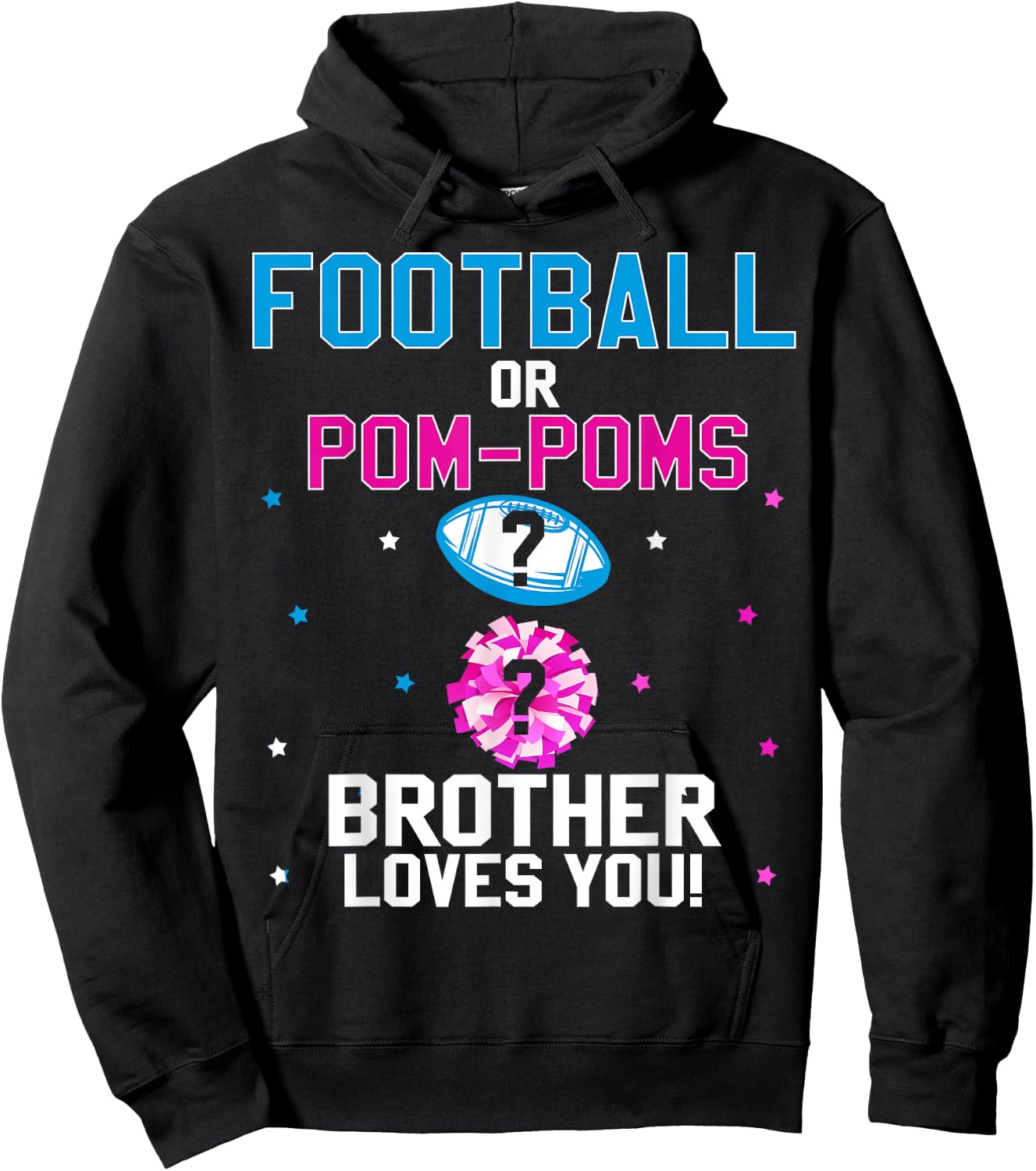 Football or Pom Poms Cheerleader Brother Loves You Baby Hoodie - Hoodie | Black