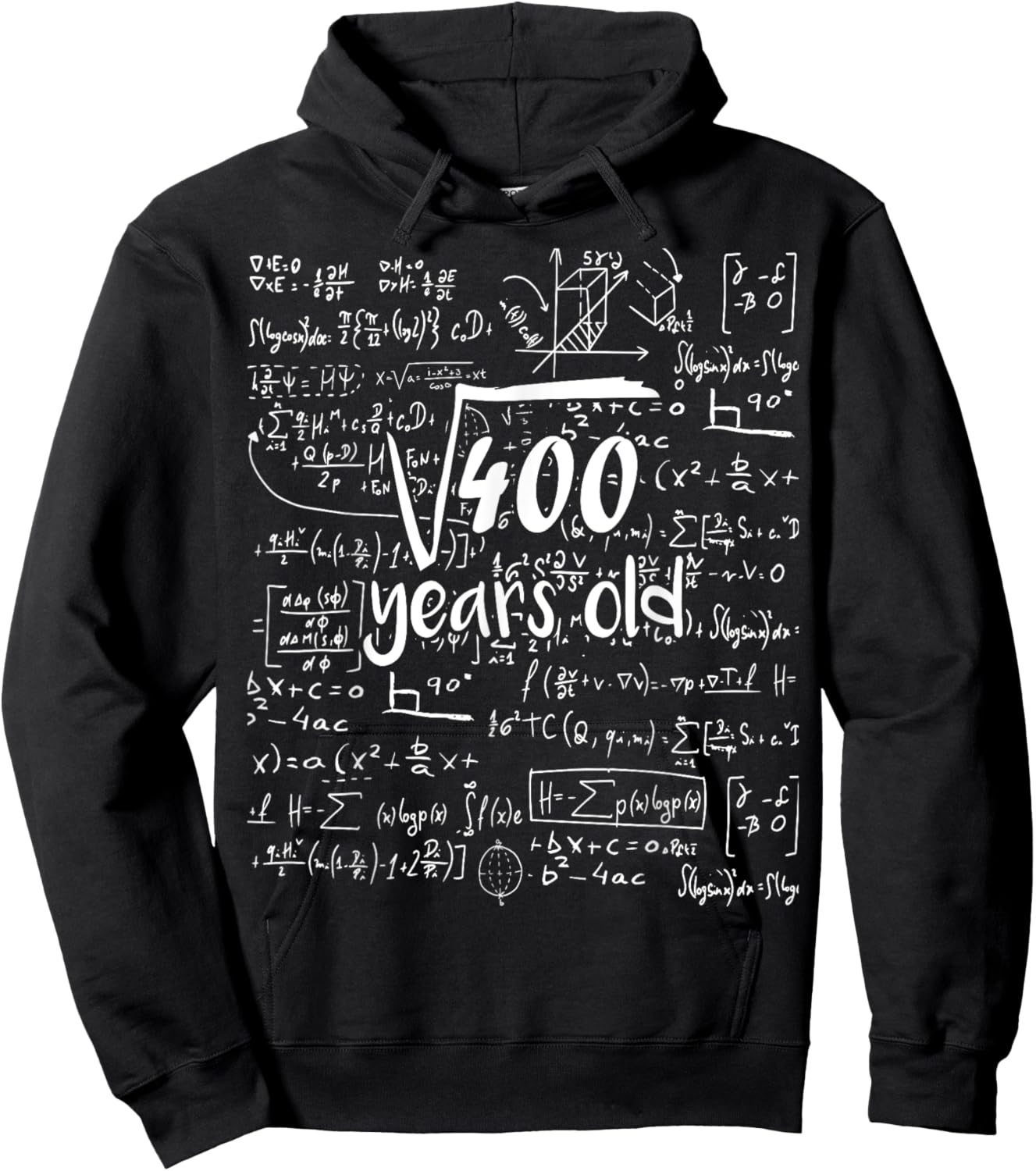 Square Root Of 400 - 20th Birthday 20 Years Old Math Bday Hoodie - Hoodie | Black