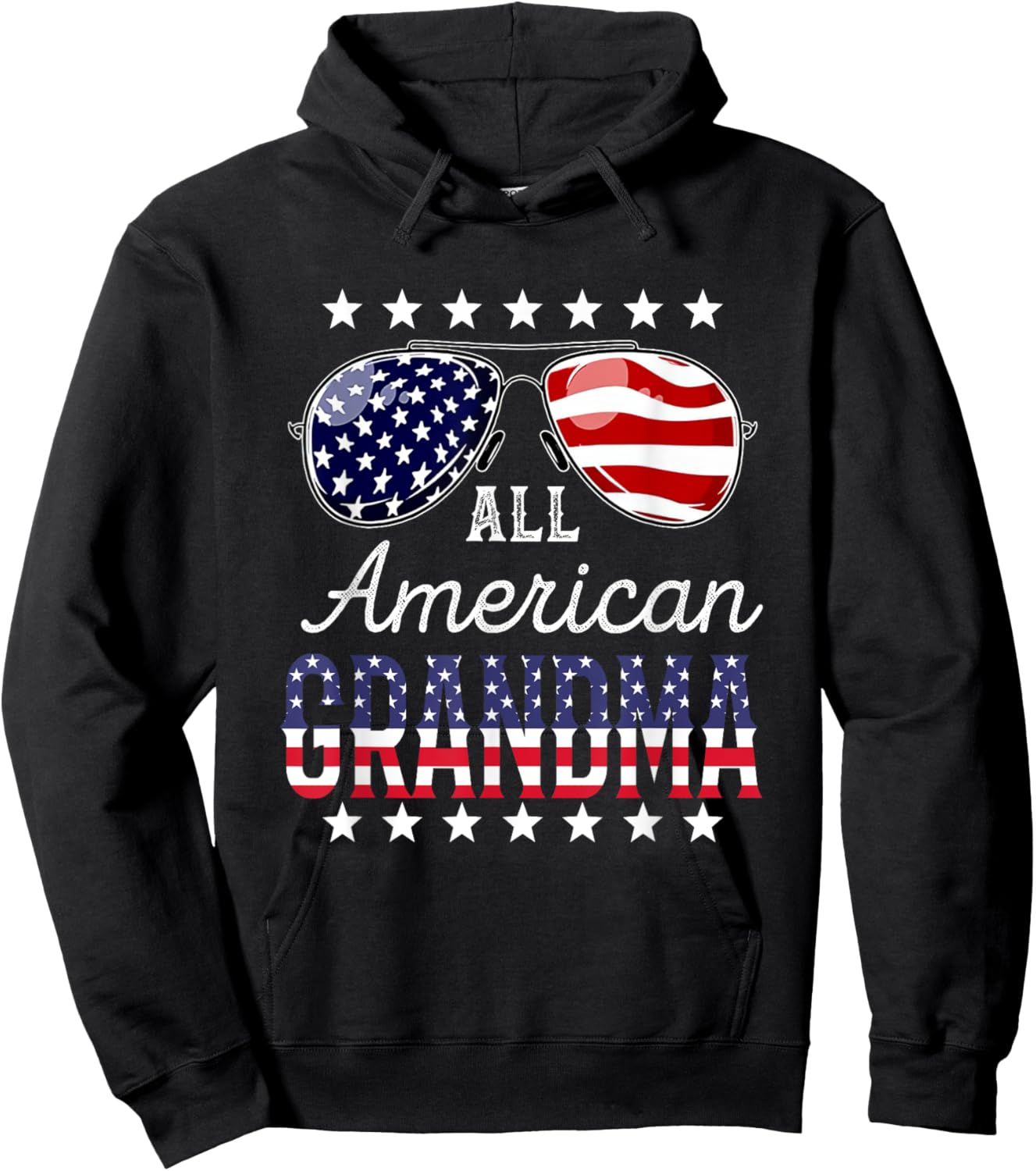 All American Grandma 4th of July Sunglasses Family Hoodie - Hoodie | Black