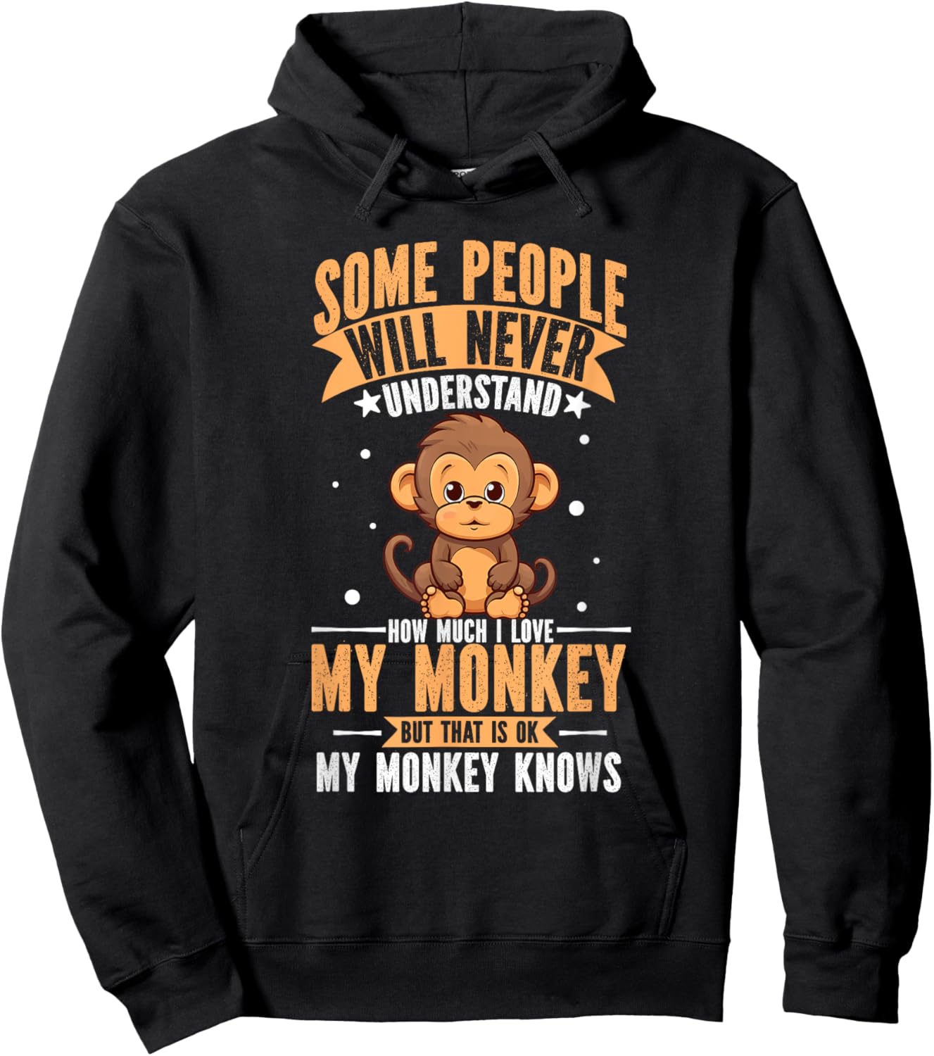 I Love My Monkey Funny Zoo Animal Lover Zoologist Gifts Hoodie - Hoodie | Black