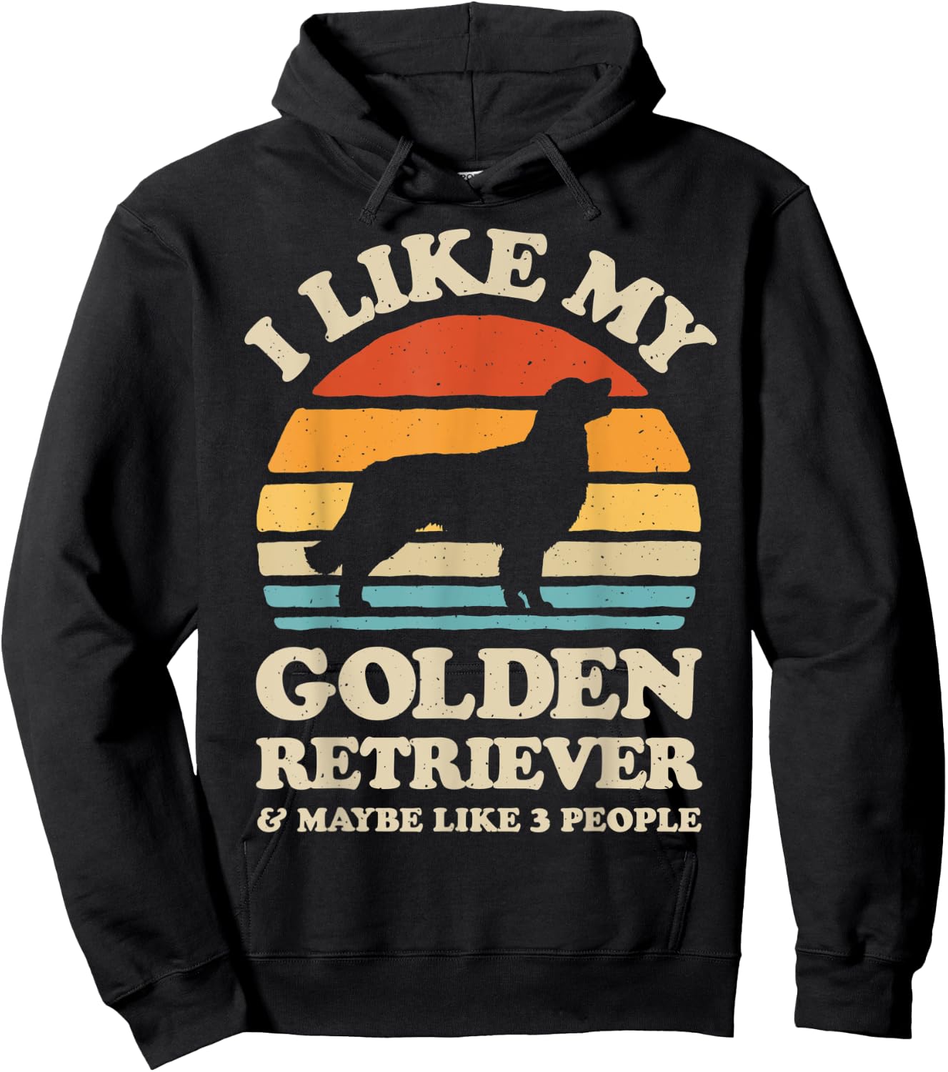 I Like My Golden Retriever And Maybe Like 3 People Dog Retro Men Women Kids Hoodie - Hoodie | Black