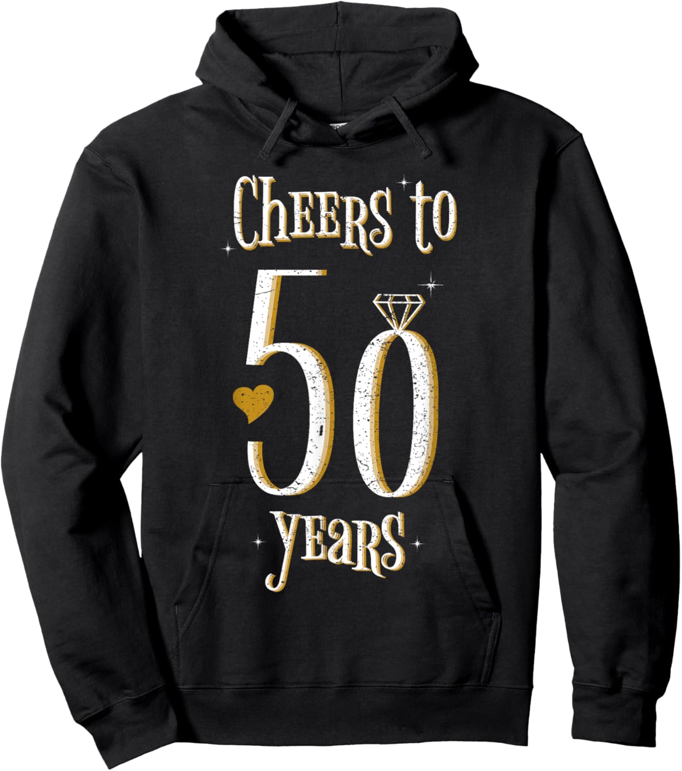 Cheers To 50 Years - 50th Wedding Anniversary Hoodie - Hoodie | Black
