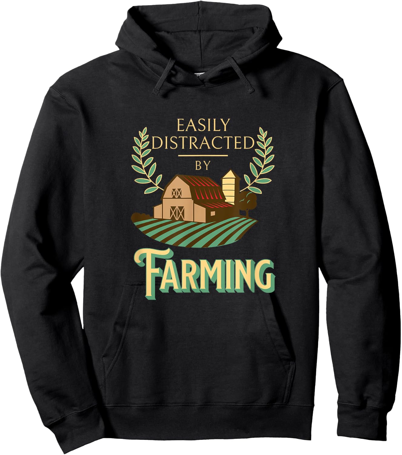 Easily Distracted By Farming Agriculture Farm Lifestyle Hoodie - Hoodie | Black