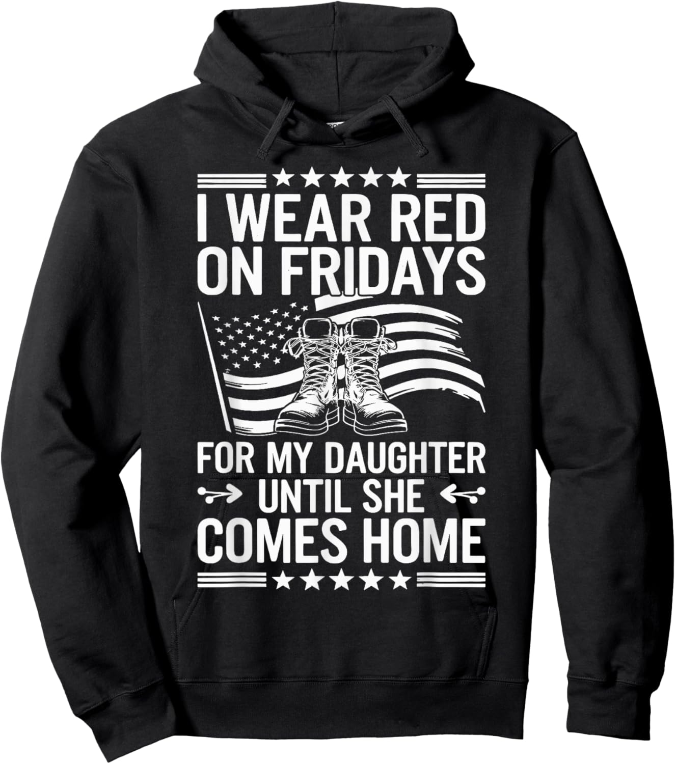 I Wear Red On Fridays For My Daughter Military Mom Dad Hoodie - Hoodie | Black
