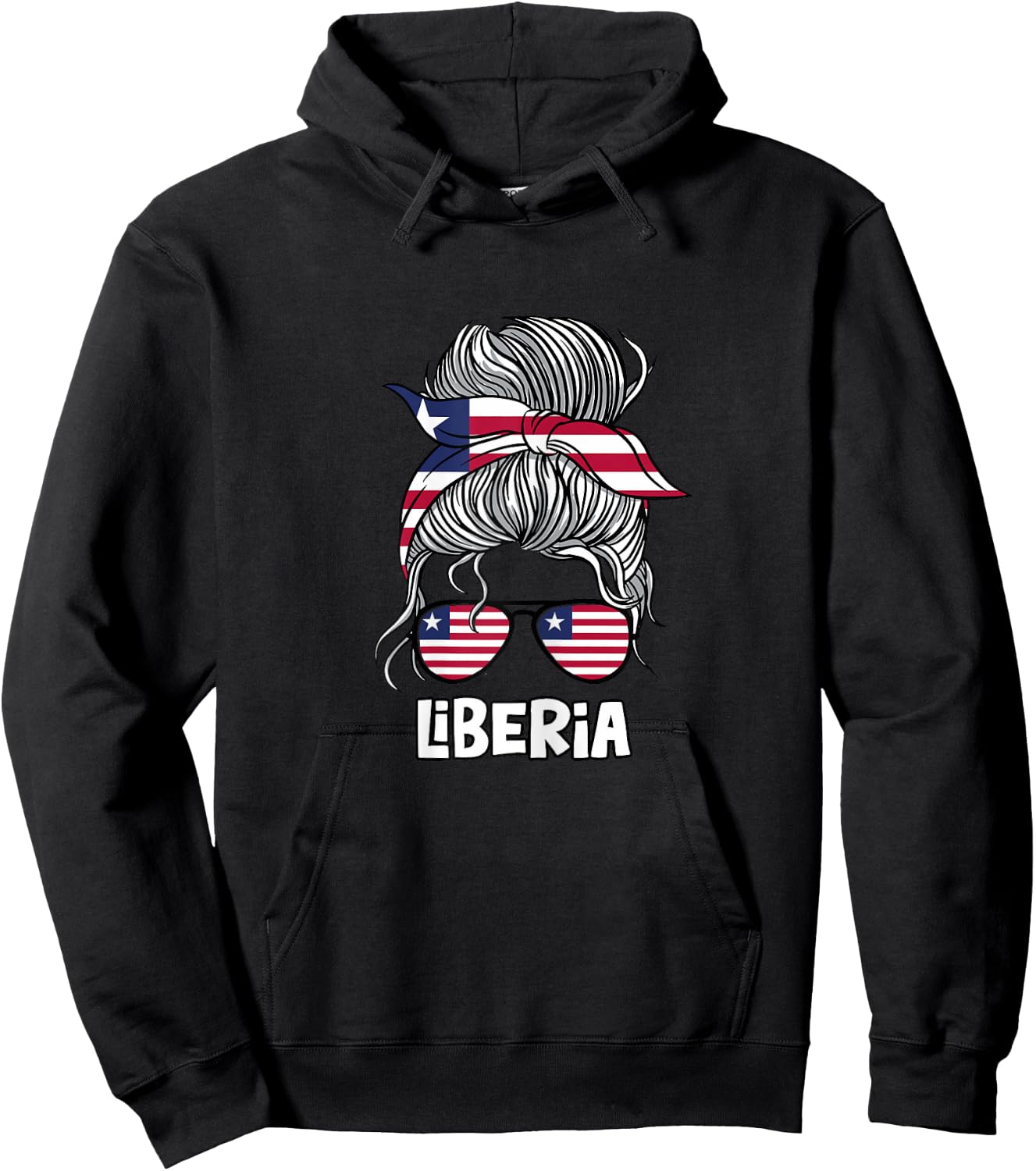 Liberia Girl African Girls Flag Hoodie - Hoodie | Black