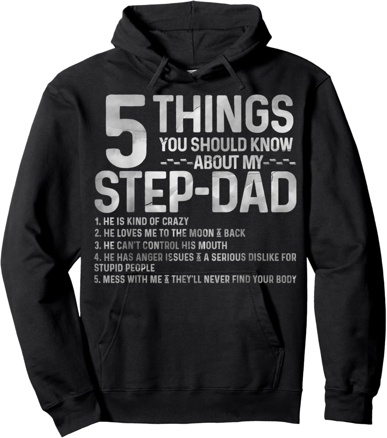 5 things you should know about my STEP-DAD fathers day Hoodie - Hoodie | Black