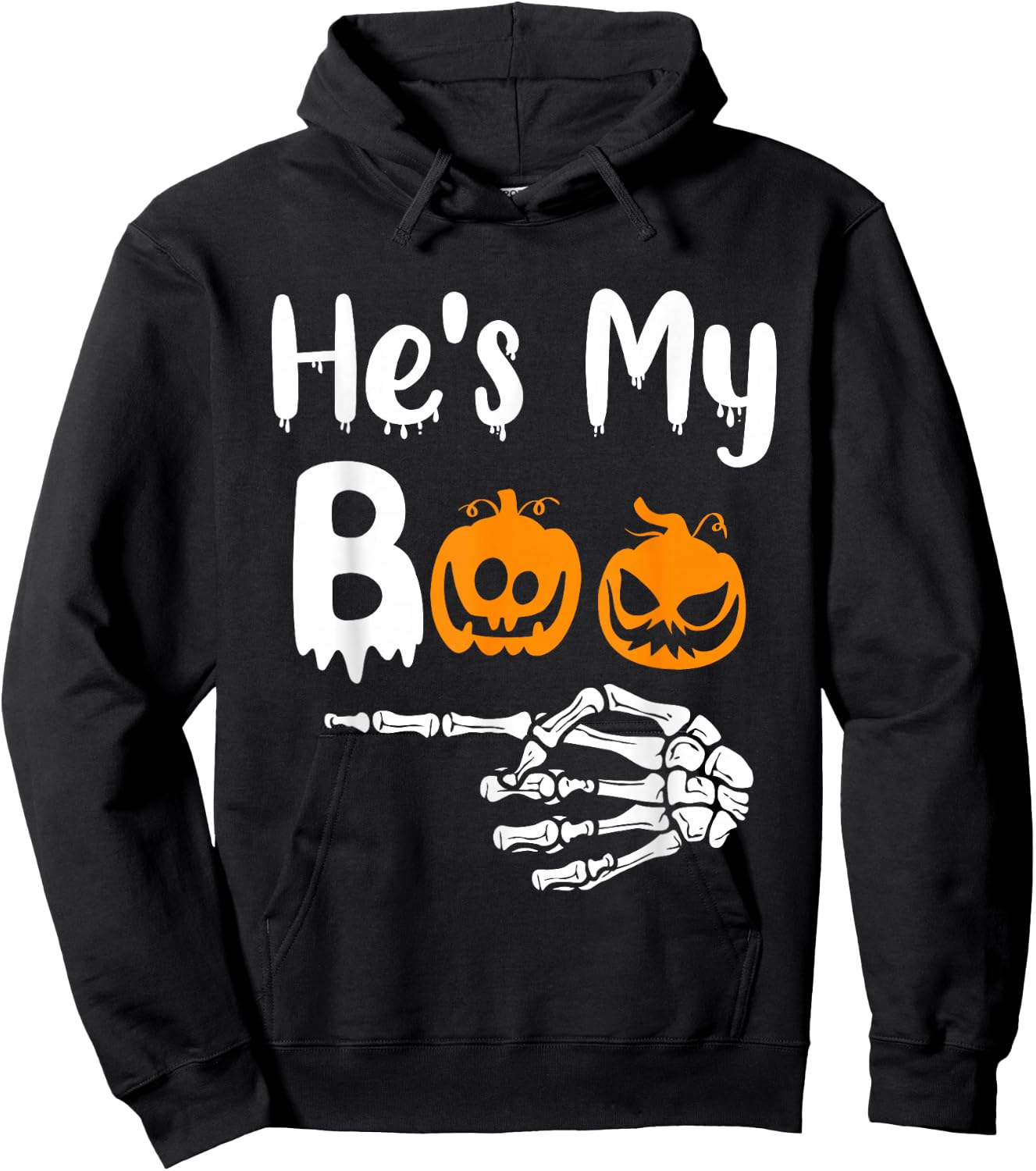She's My Boo Matching Halloween Pajama Couples He's My Boo Hoodie - Hoodie | Black