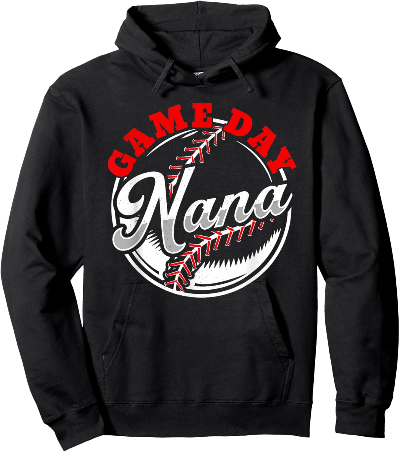 Game Day Nana Proud Baseball Parent Summer Sports League Women Hoodie - Hoodie | Black