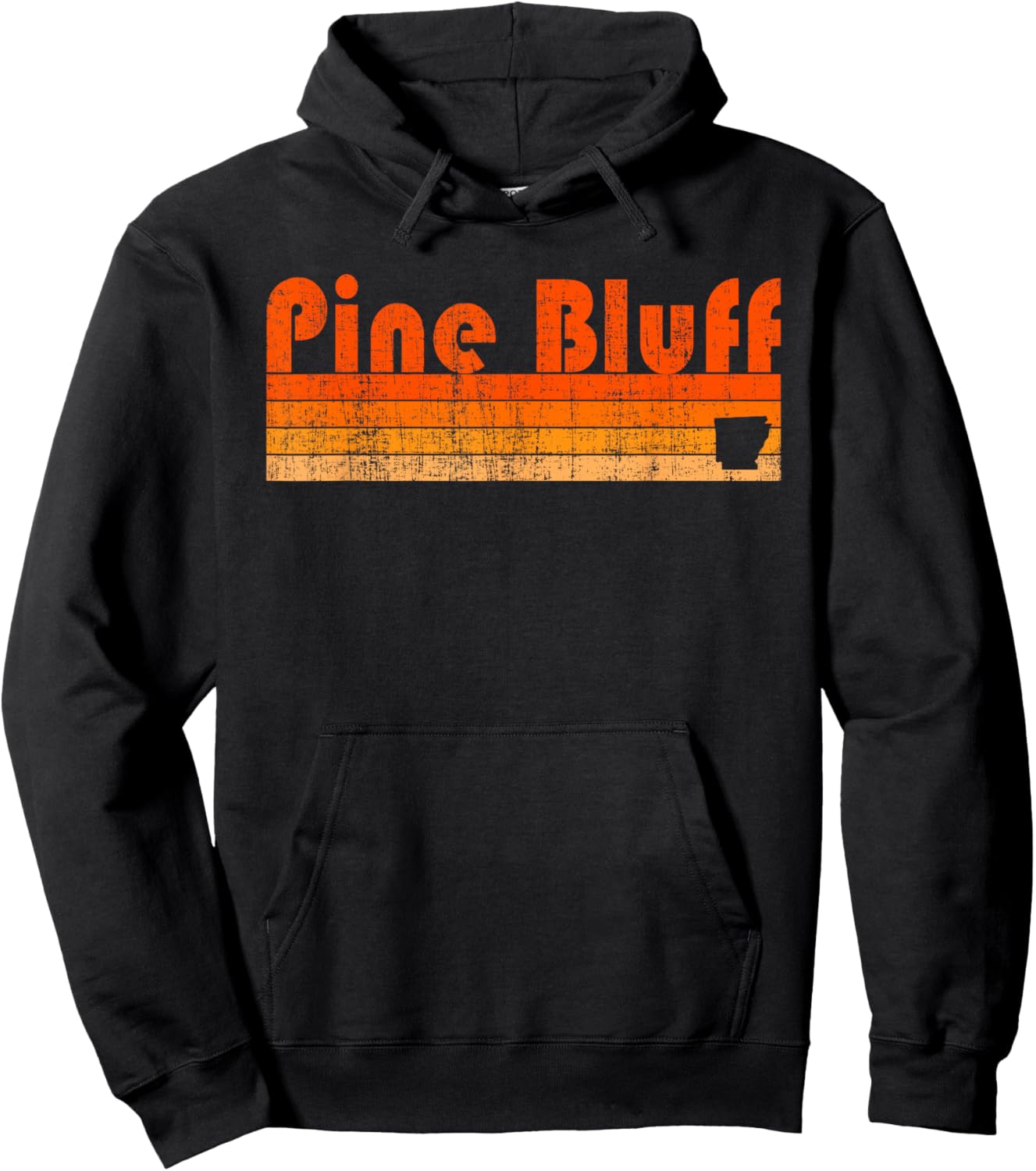 Pine Bluff, Arkansas Retro 80s Style Hoodie - Hoodie | Black