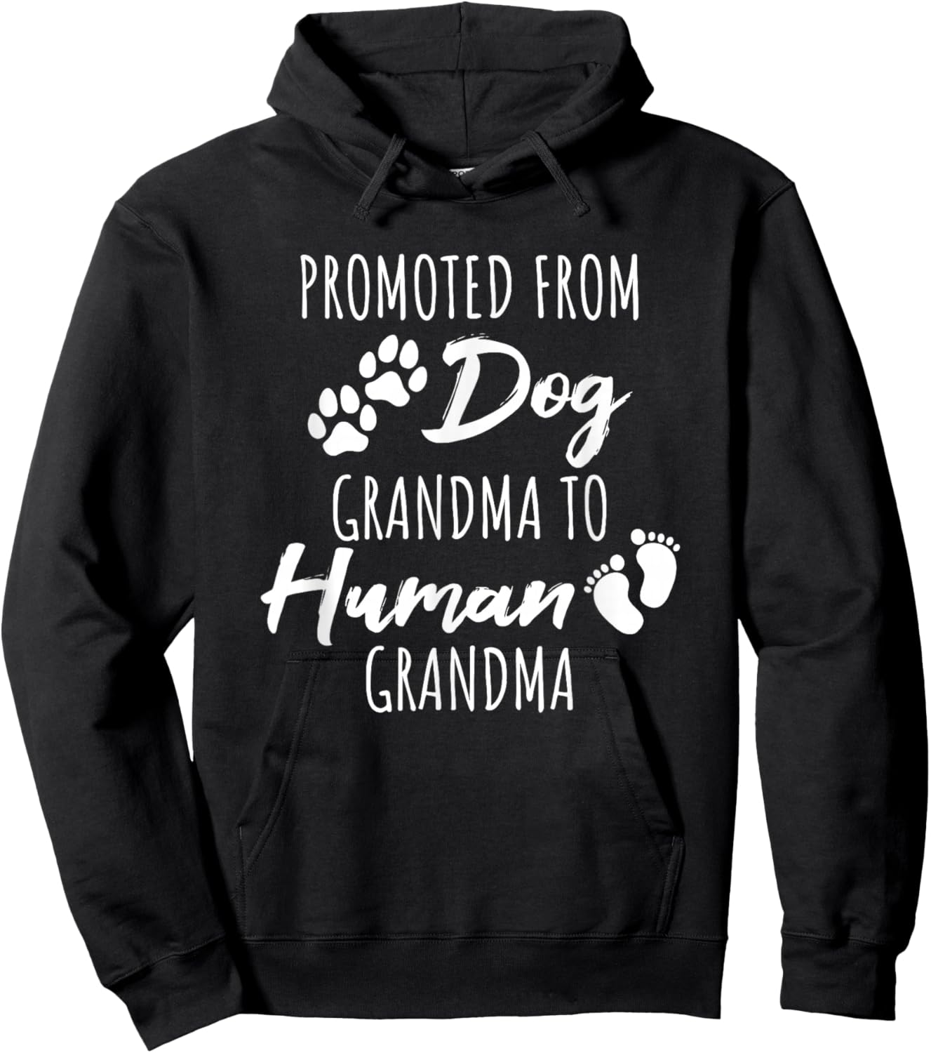 New Grandpa Celebration Apparel for Dog Owner Promoted From Dog Grandma To Human Grandma , Small, Black Hoodie - Hoodie | Black