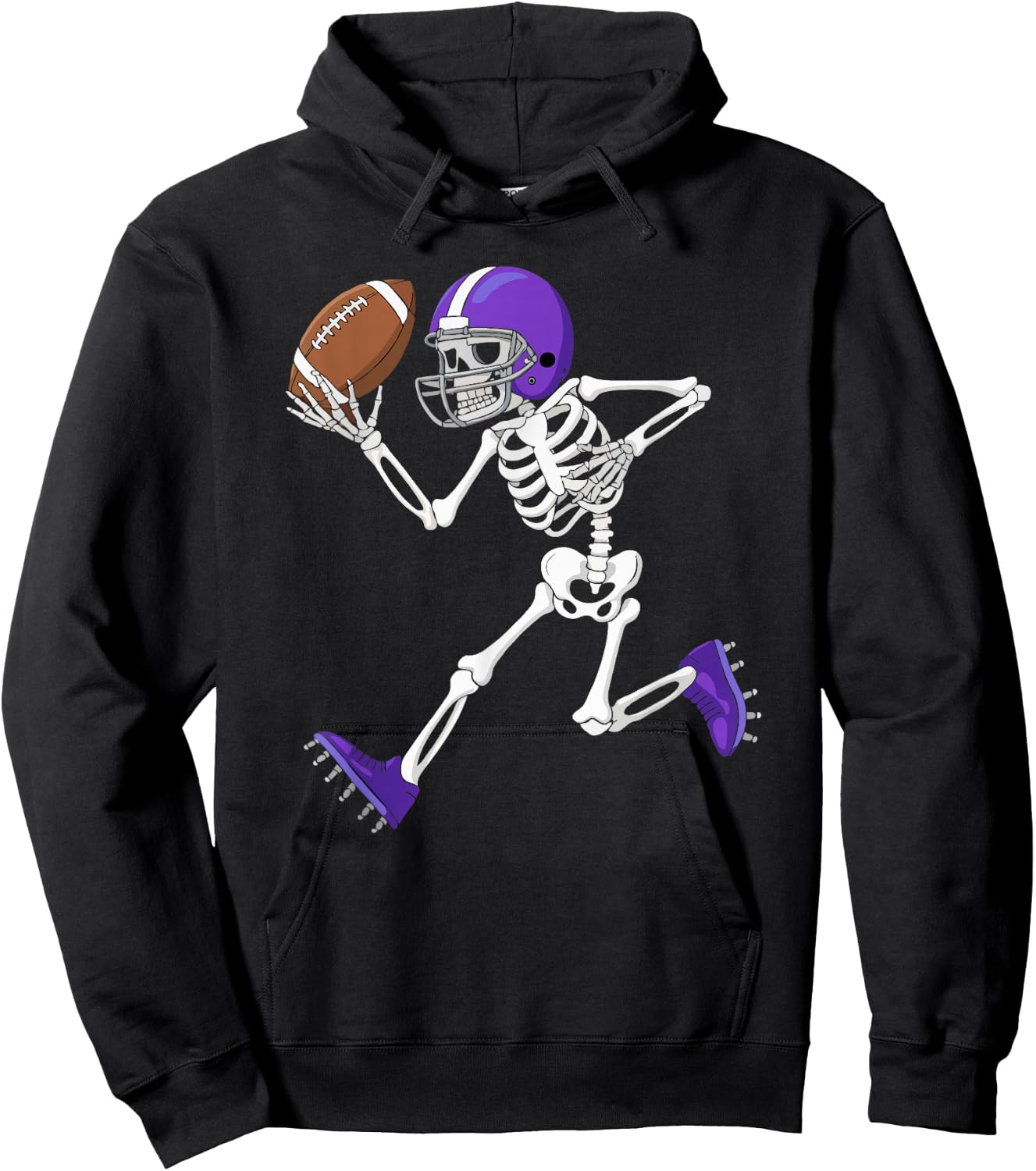 American Football Skeleton Player Funny Halloween Men Boys Hoodie - Hoodie | Black