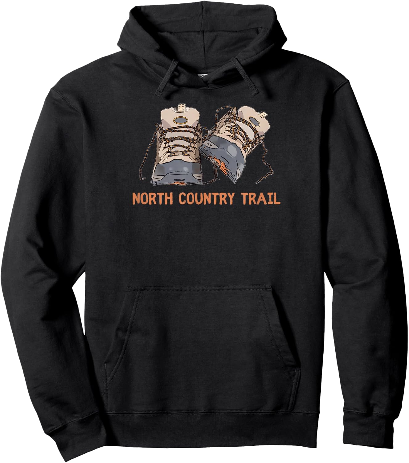 North Country Trail Hiking Boots Graphic Hoodie - Hoodie | Black