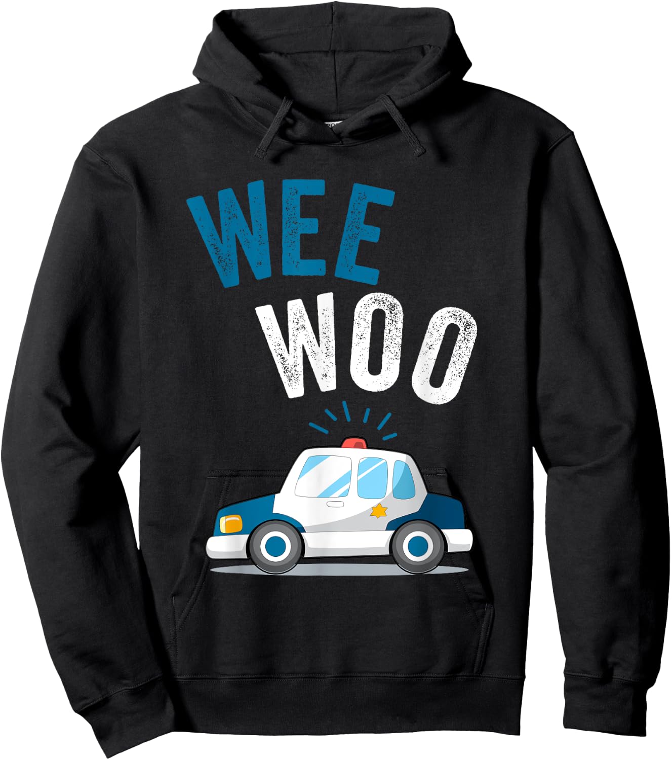 Wee Woo Police Car Funny Cute Hoodie - Hoodie | Black