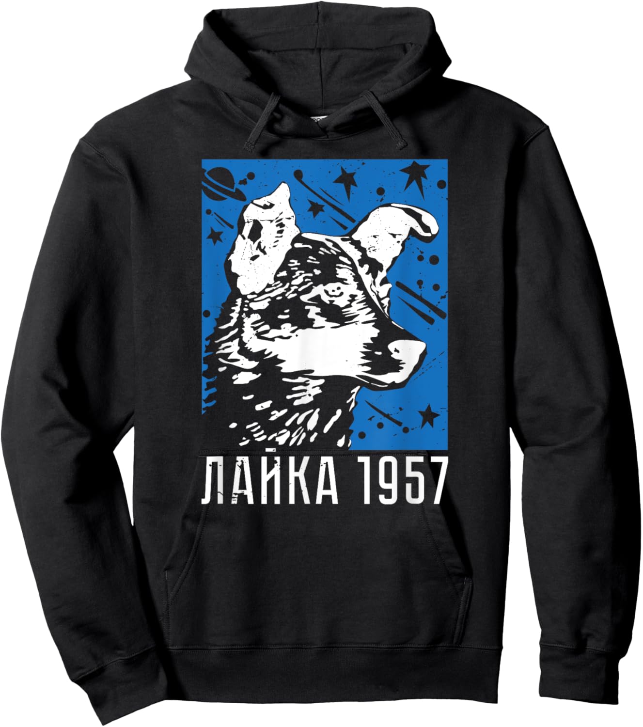 Laika Dog Sputnik Space Space Travel USSR Women Hoodie - Hoodie | Black