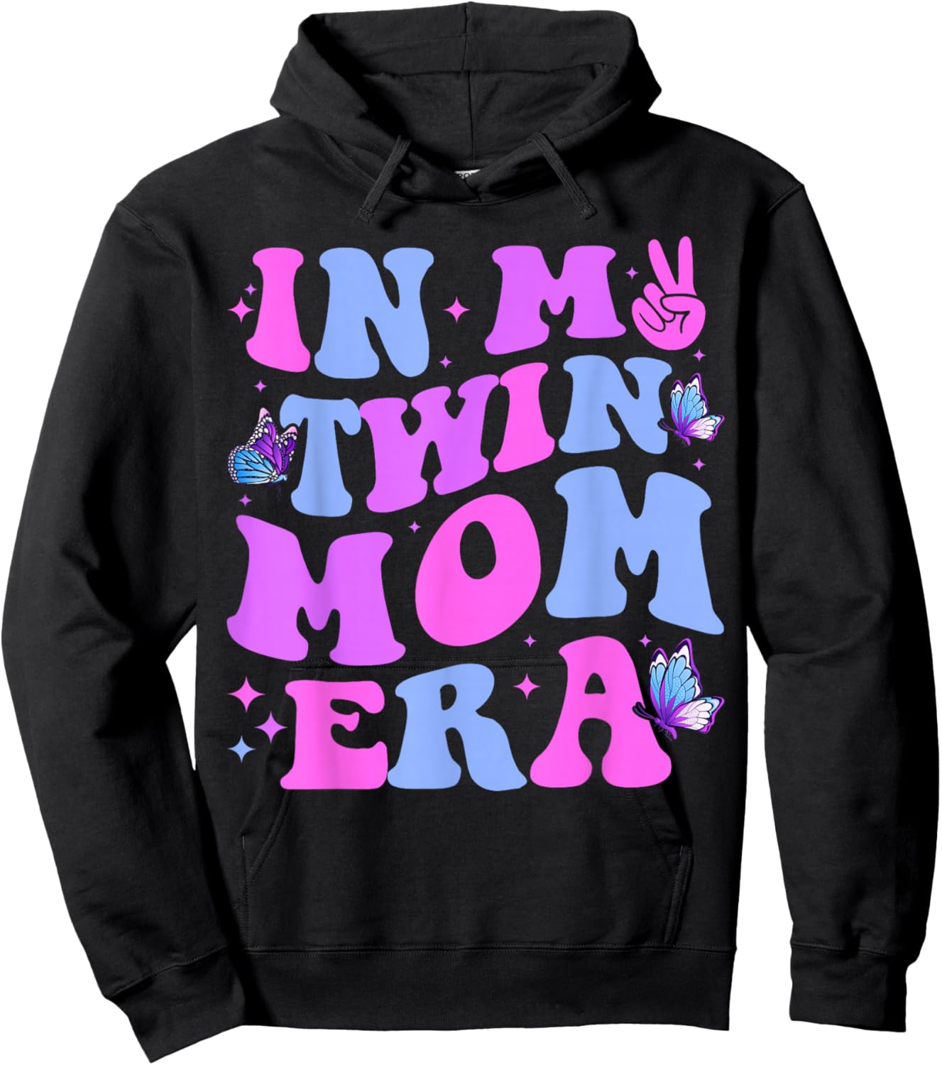 In My Twin Mom Era Baby Announcement New Mom Mother's Day Hoodie - Hoodie | Black