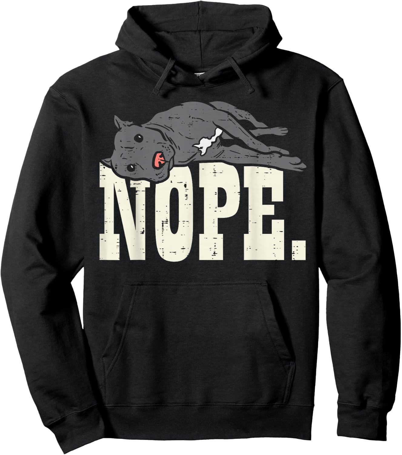 Nope Lazy Pitbull Funny Pitties Pet Dog Lover Owner Gift Hoodie - Hoodie | Black