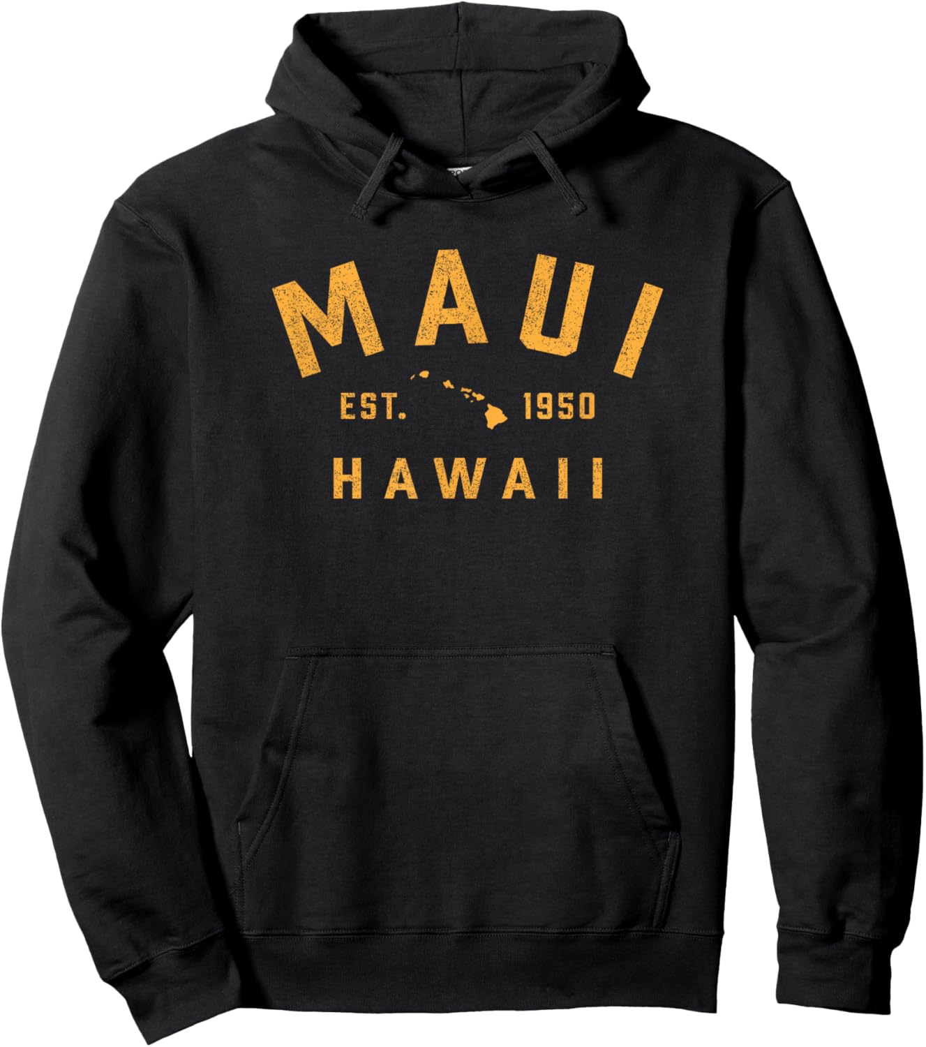 Vintage Maui Hawaii Vacation Souvenir Hawaiian Hoodie - Hoodie | Black