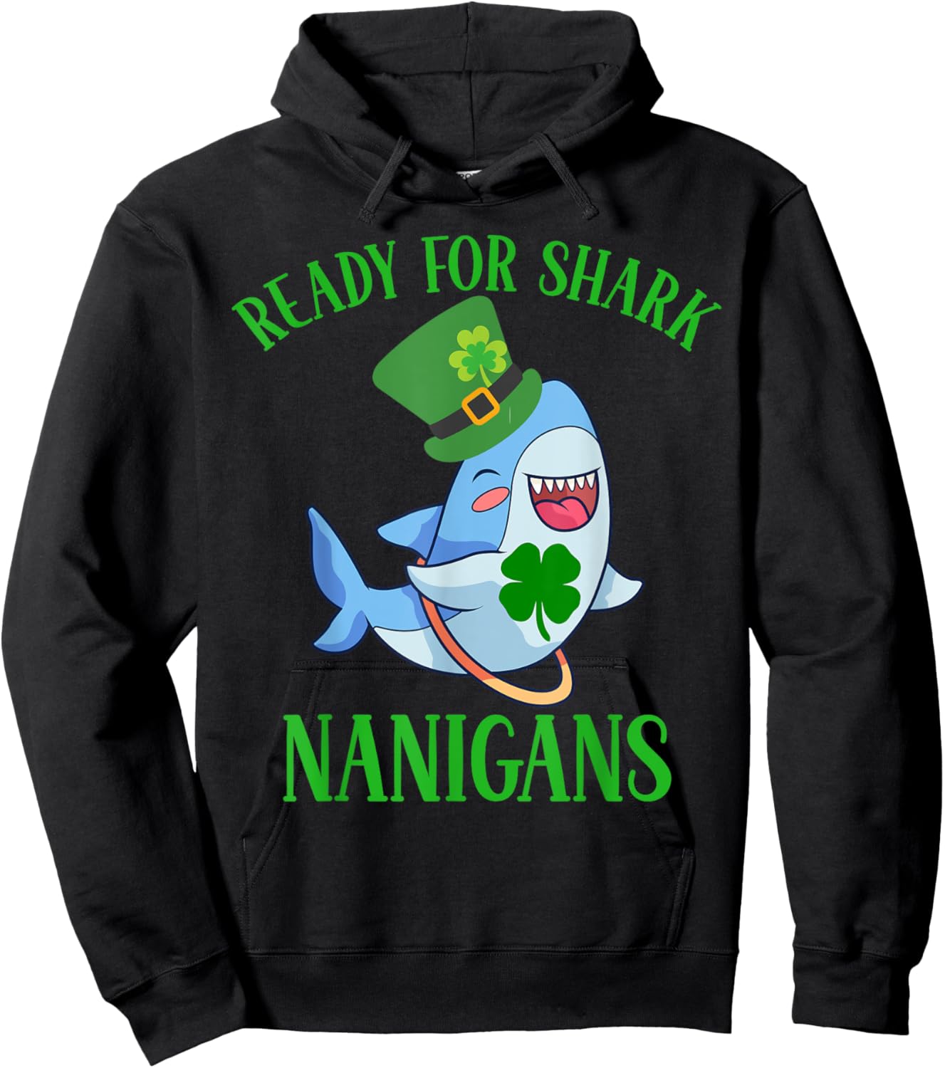 Boys St Patricks Day Shirts With Sharks Shenanigans Funny Hoodie - Hoodie | Black