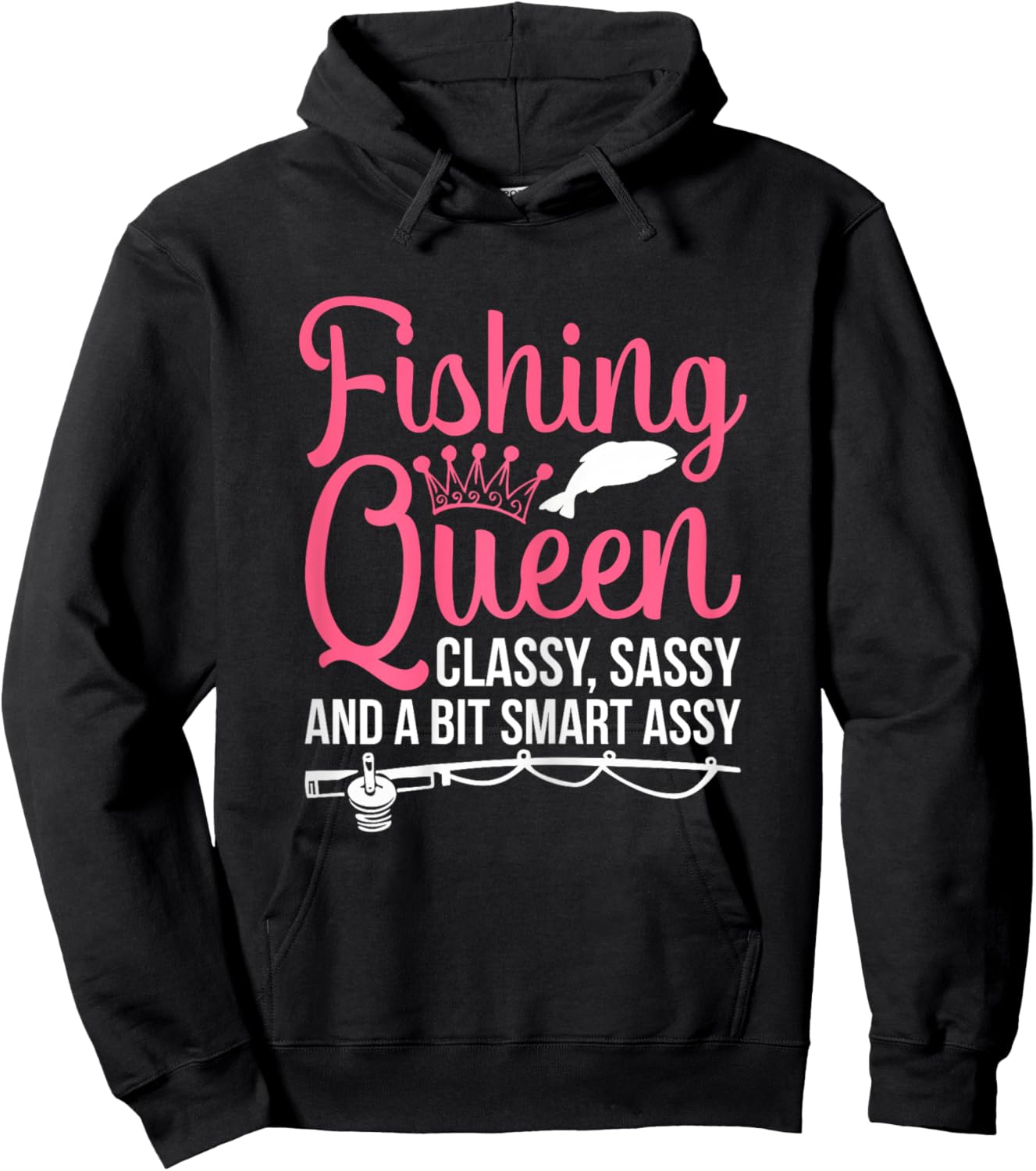 Women Fishing for Girls Fish Bass Fishing Hoodie - Hoodie | Black