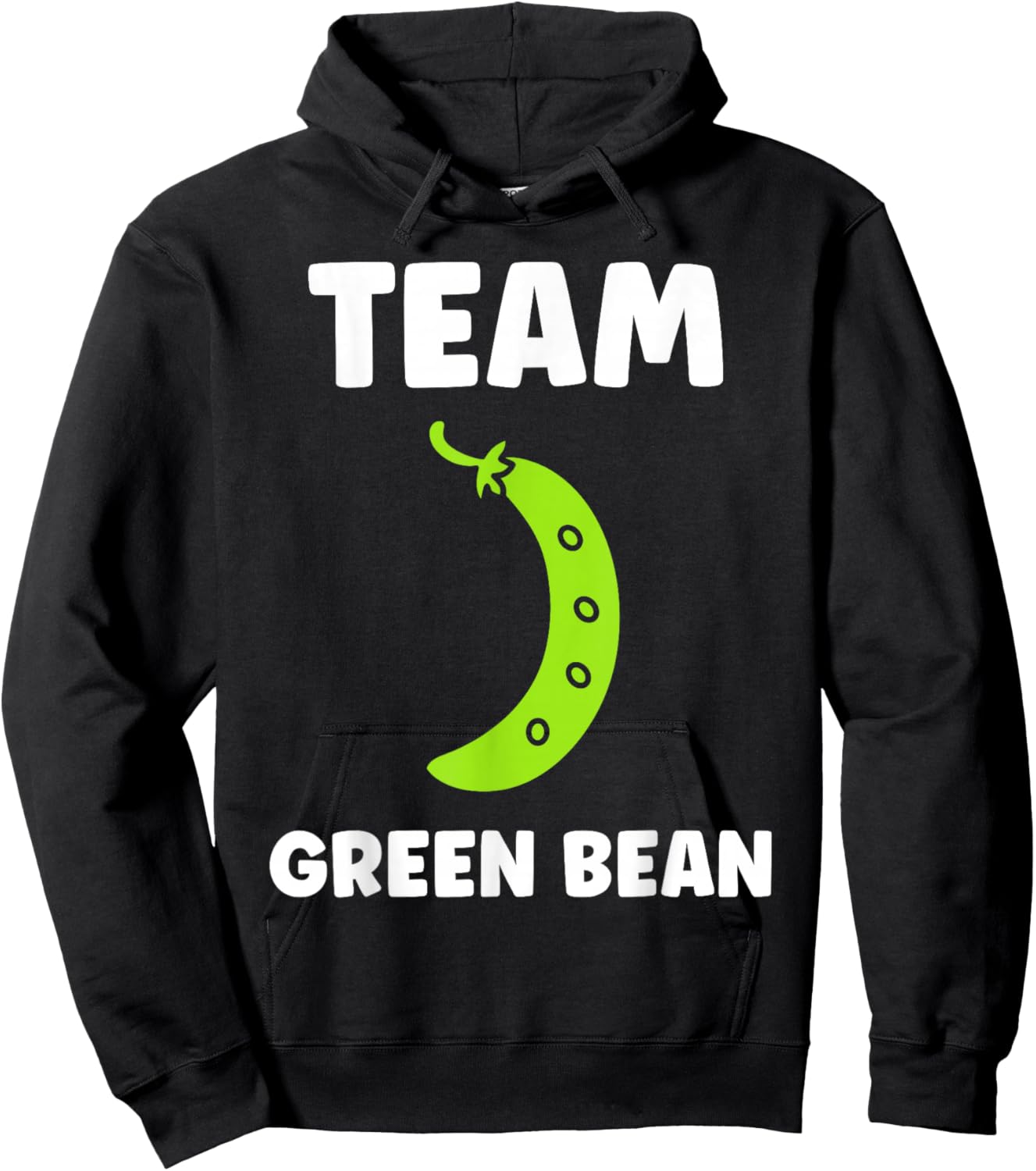Funny Minimalist Vegetable Simple Team Green Bean Hoodie - Hoodie | Black