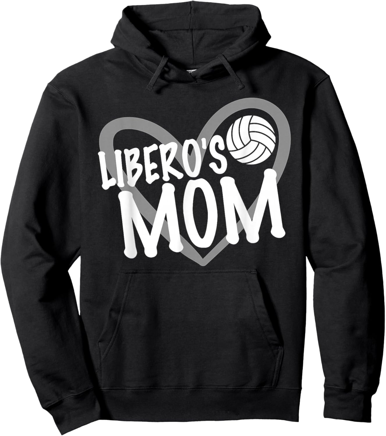 Volleyball Mom Libero Heart Hoodie - Hoodie | Black