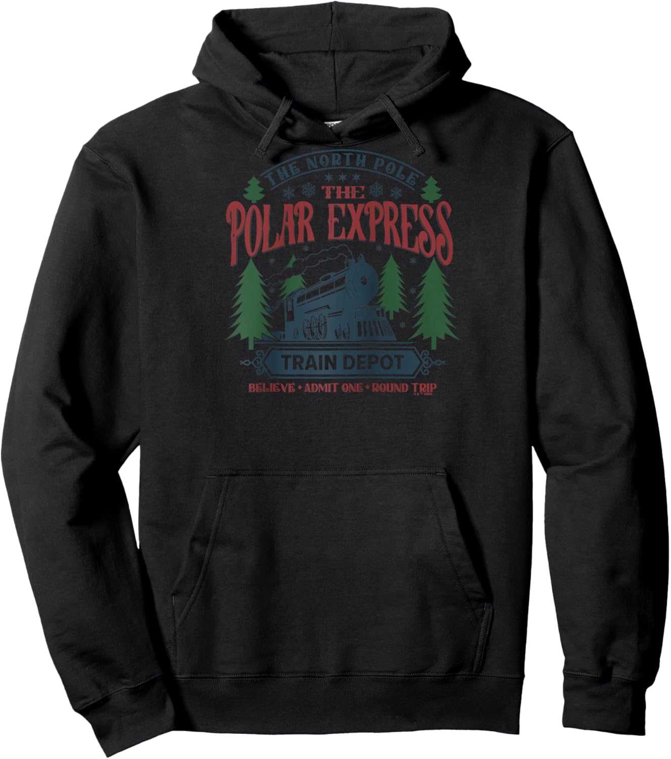 The Polar Express Train Depot Raglan Baseball Hoodie - Hoodie | Black