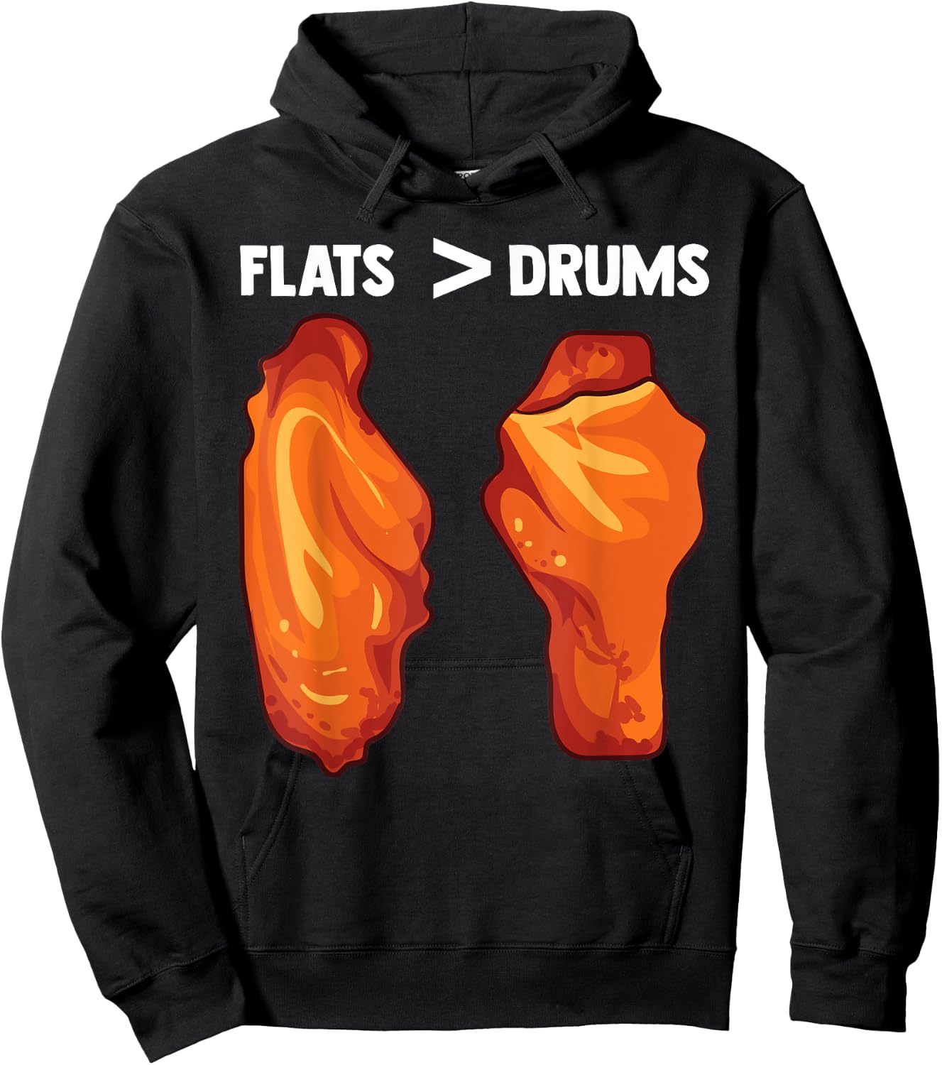 Chicken Wings Flats Funny Gift Hoodie - Hoodie | Black