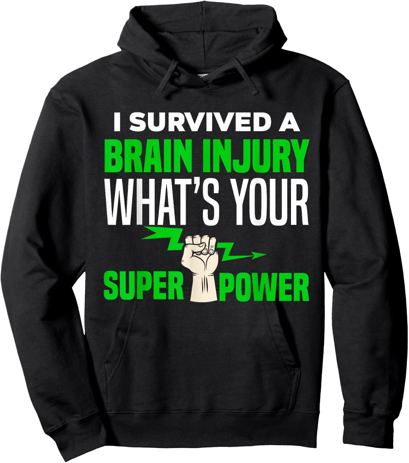 I Survived Brain Injury Awareness TBI Brain Injury Survivor Hoodie - Hoodie | Black