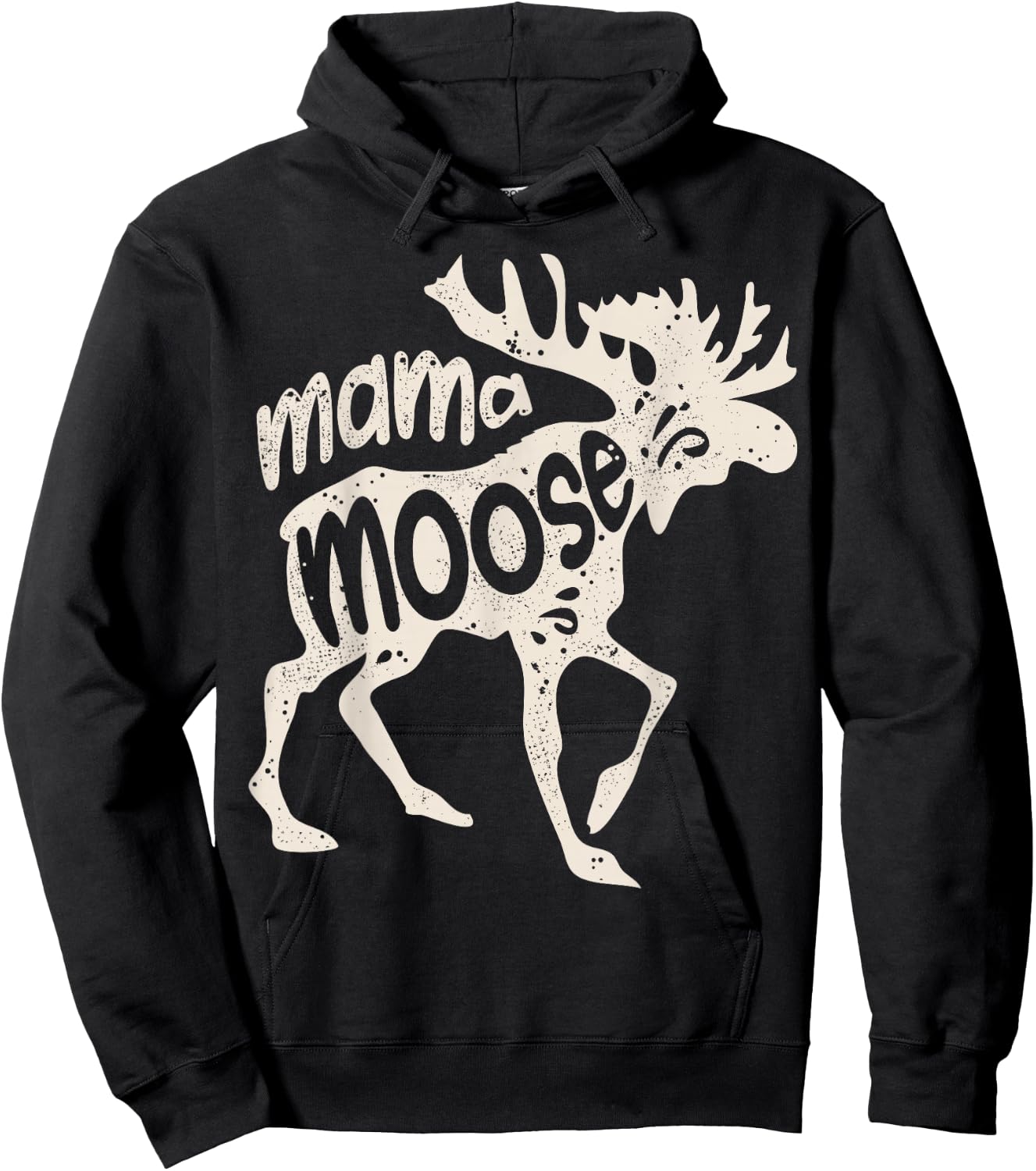 Mama Moose Mother's Day Mom Mommy Family Matching Vintage Hoodie - Hoodie | Black