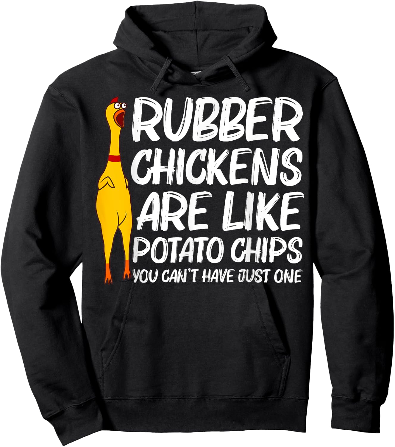 Funny Rubber Chicken Gift Men Women Rubber Chicken Costume Hoodie - Hoodie | Black