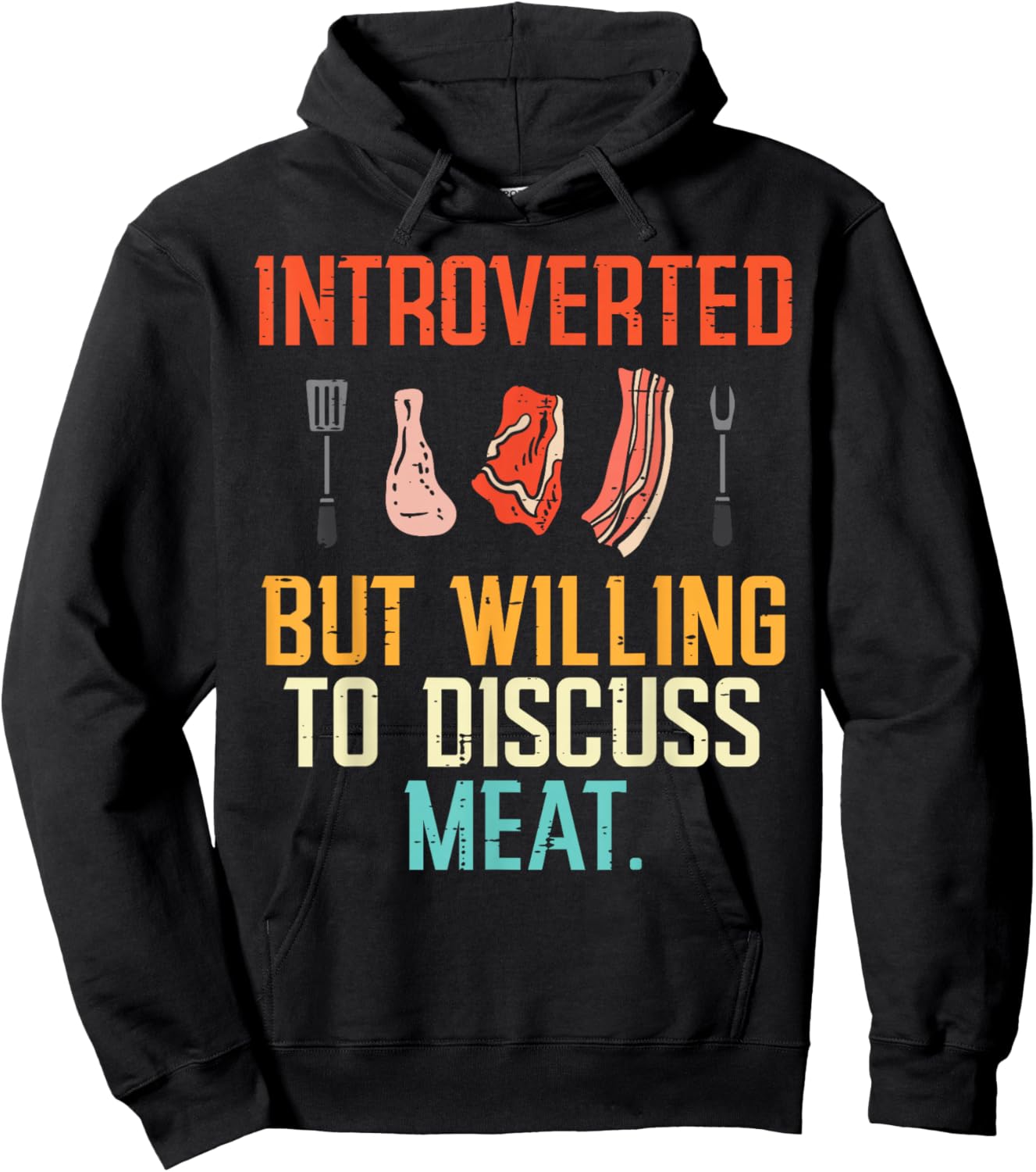 Introverted But Willing Discuss Meat Bbq Barbecue Men Women Hoodie - Hoodie | Black