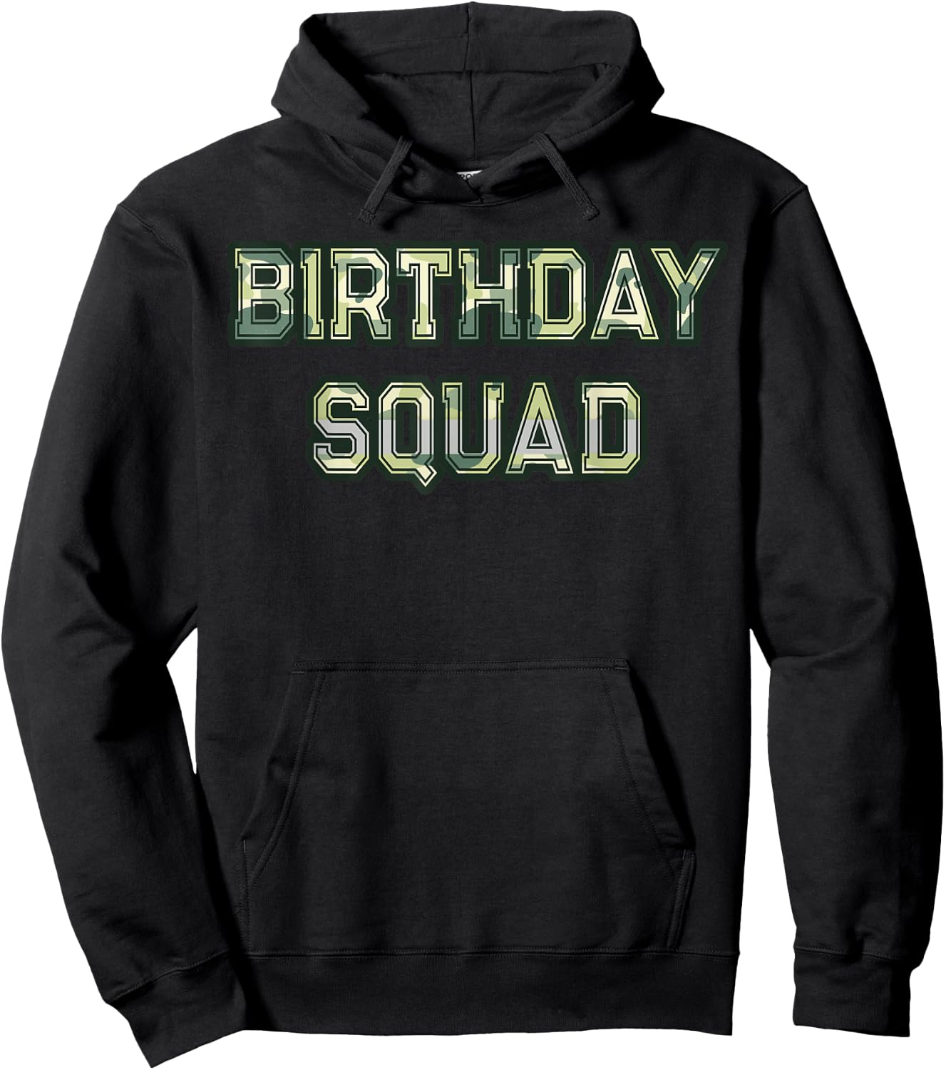 Camouflage Matching Birthday Squad Military Hunting Camo Hoodie - Hoodie | Black