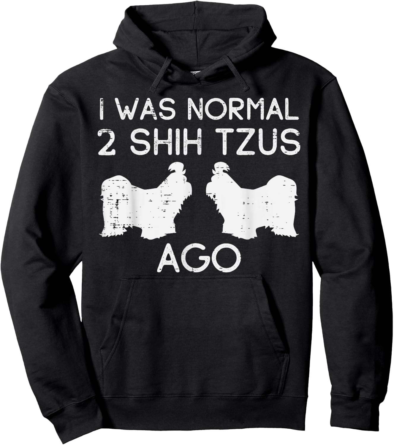 Normal 2 Shih Tzus Ago Funny Animal Pet Dog Lover Owner Gift Hoodie - Hoodie | Black